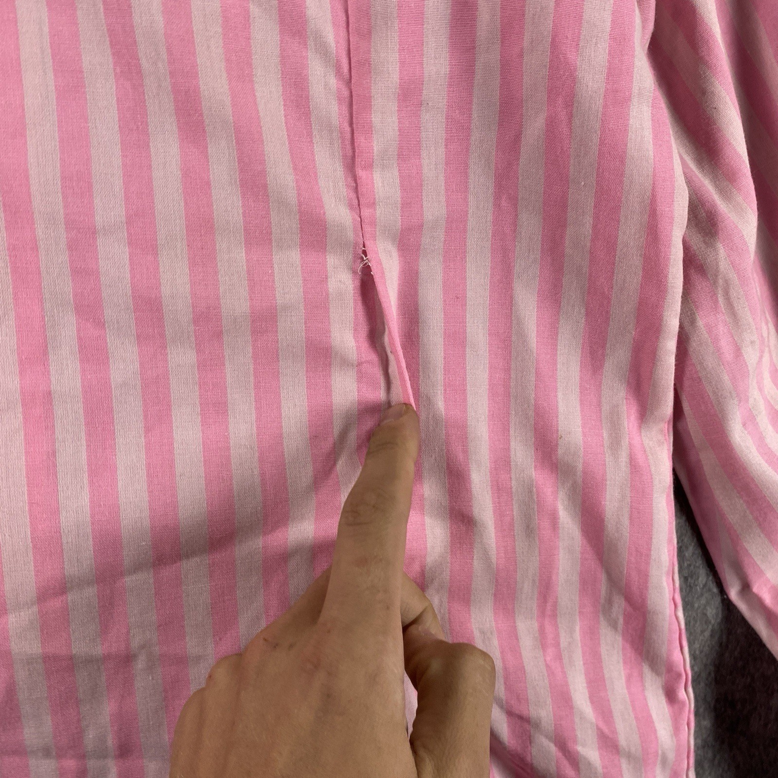 True Vintage Tem Tex Over Shirt Women’s 20×27 Rockabilly Pink Striped 1950s USA