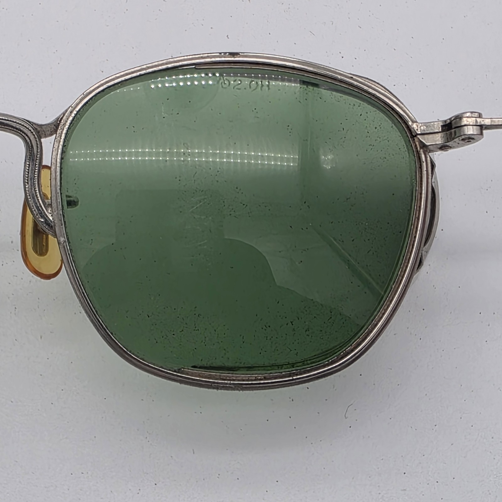 VTG AMERICAN OPTICAL AO GREEN LENS SAFETY GLASSES WITH SIDE SHIELDS STEAMPUNK
