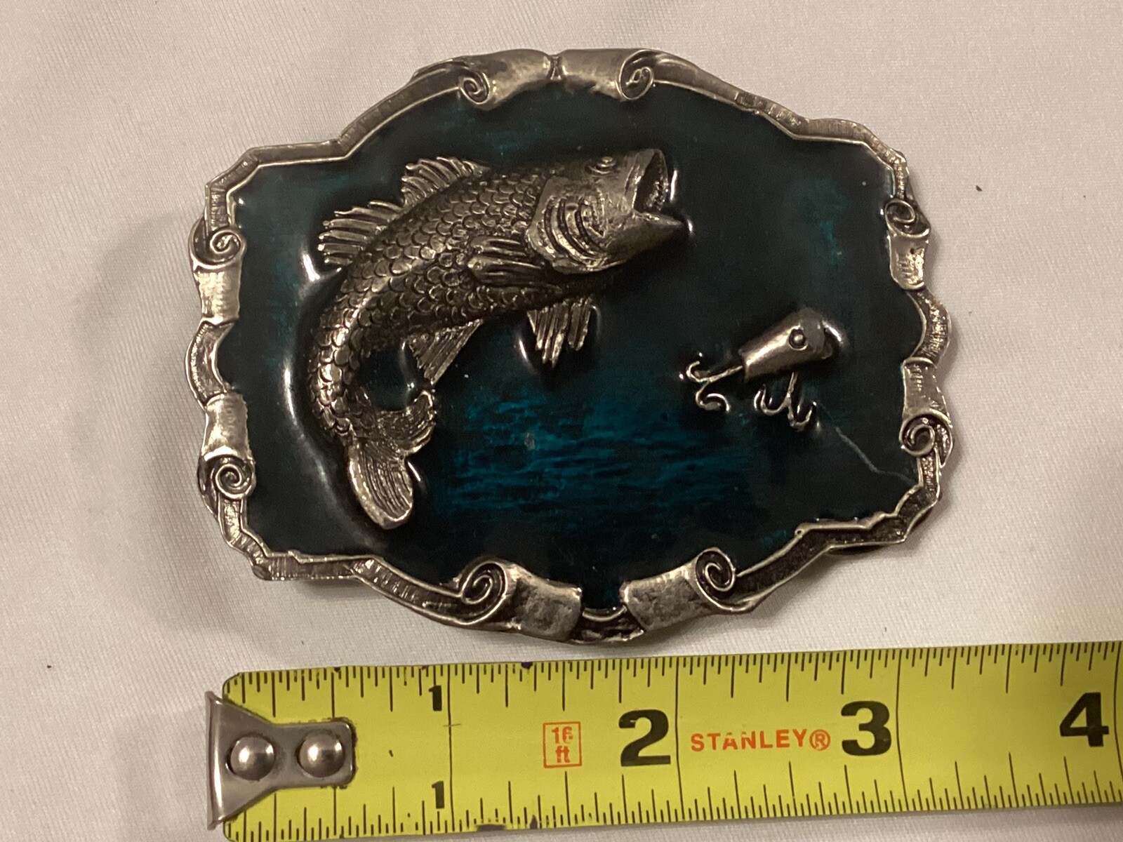 Bass Fish Belt Buckle Fishing 2007 Enamel On Metal