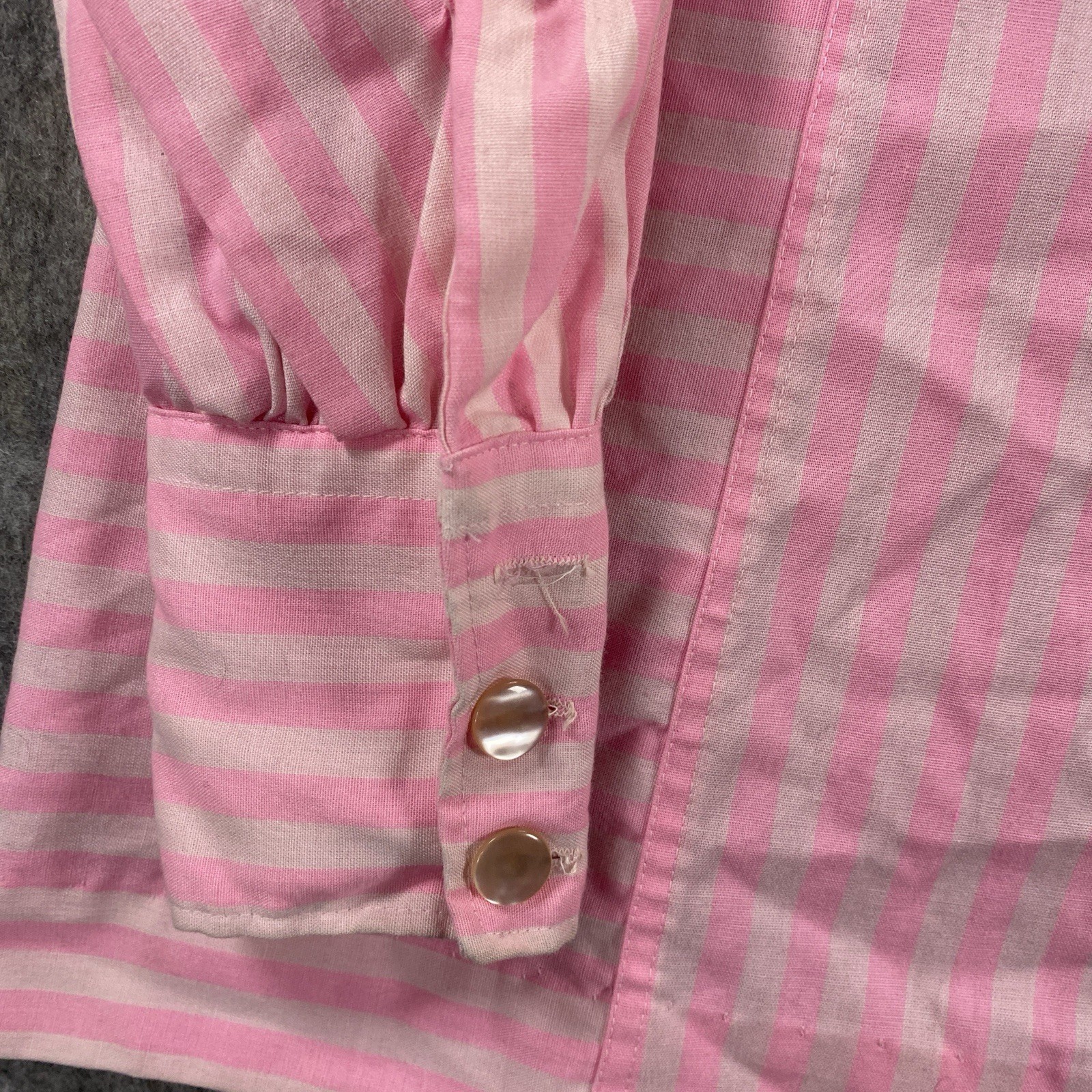 True Vintage Tem Tex Over Shirt Women’s 20×27 Rockabilly Pink Striped 1950s USA