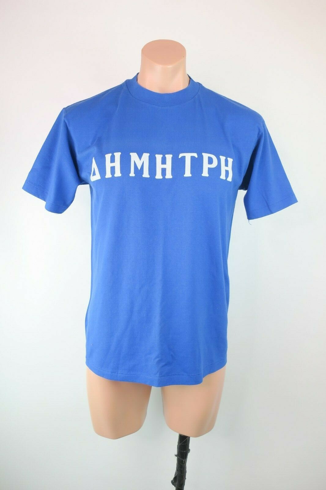 Single Stitch Vintage 90s AHMHTPH Greek Festival Cardiff CA Felt Letters Tee L