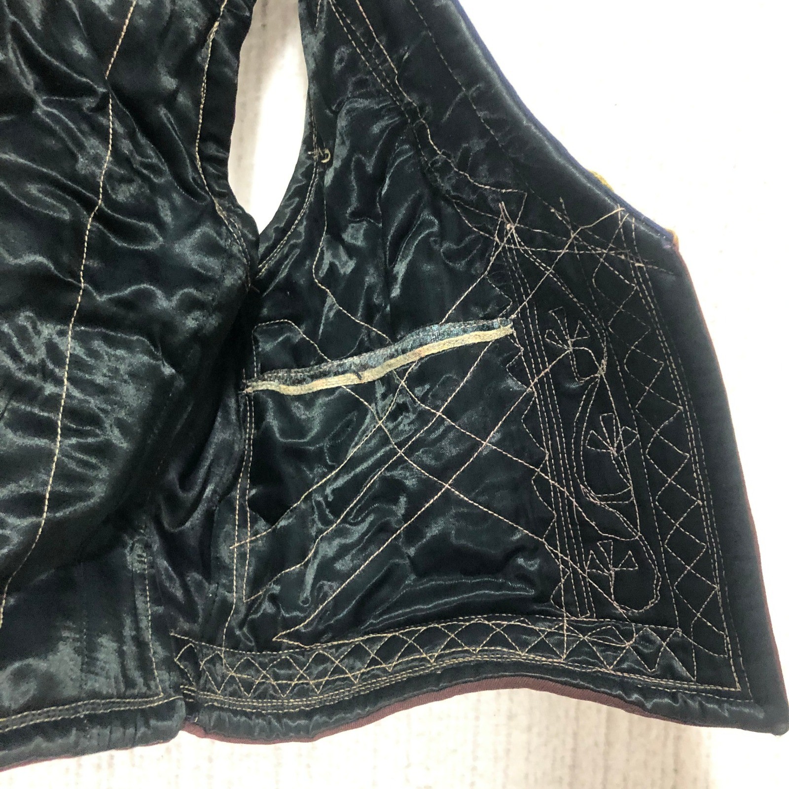 Vintage Embroidered Folk Vest Gold Braid Couching Balkan Greek Ottoman Waistcoat