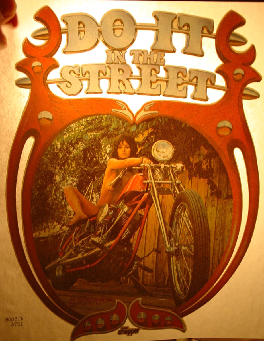 DO IT IN THE STREET VINTAGE 1970’s MOTORCYCLE BIKER IRON ON TRANSFER NICE, B-26