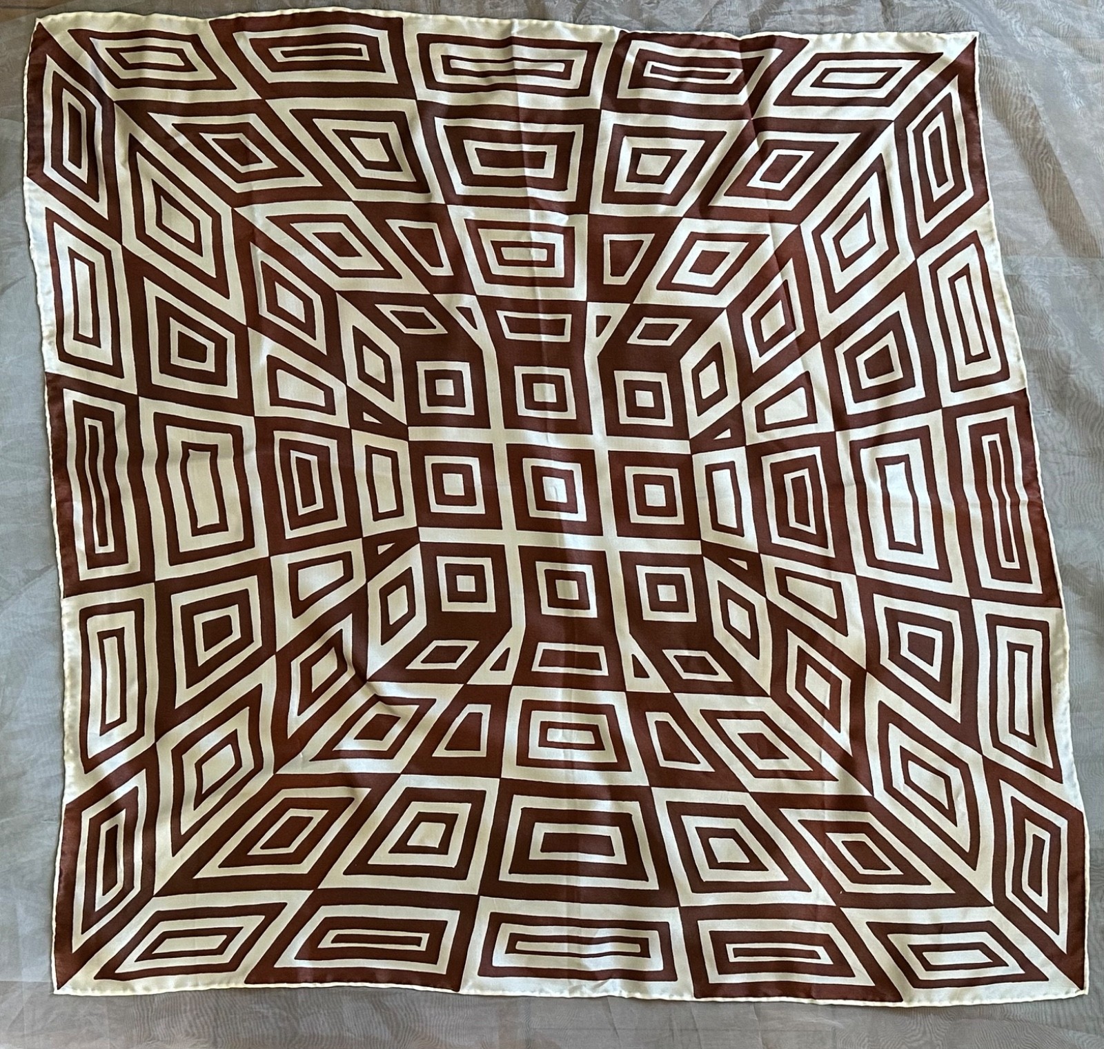 Vintage Scarf Op Art Fabric 1960s Fashion Accessory Made in Japan