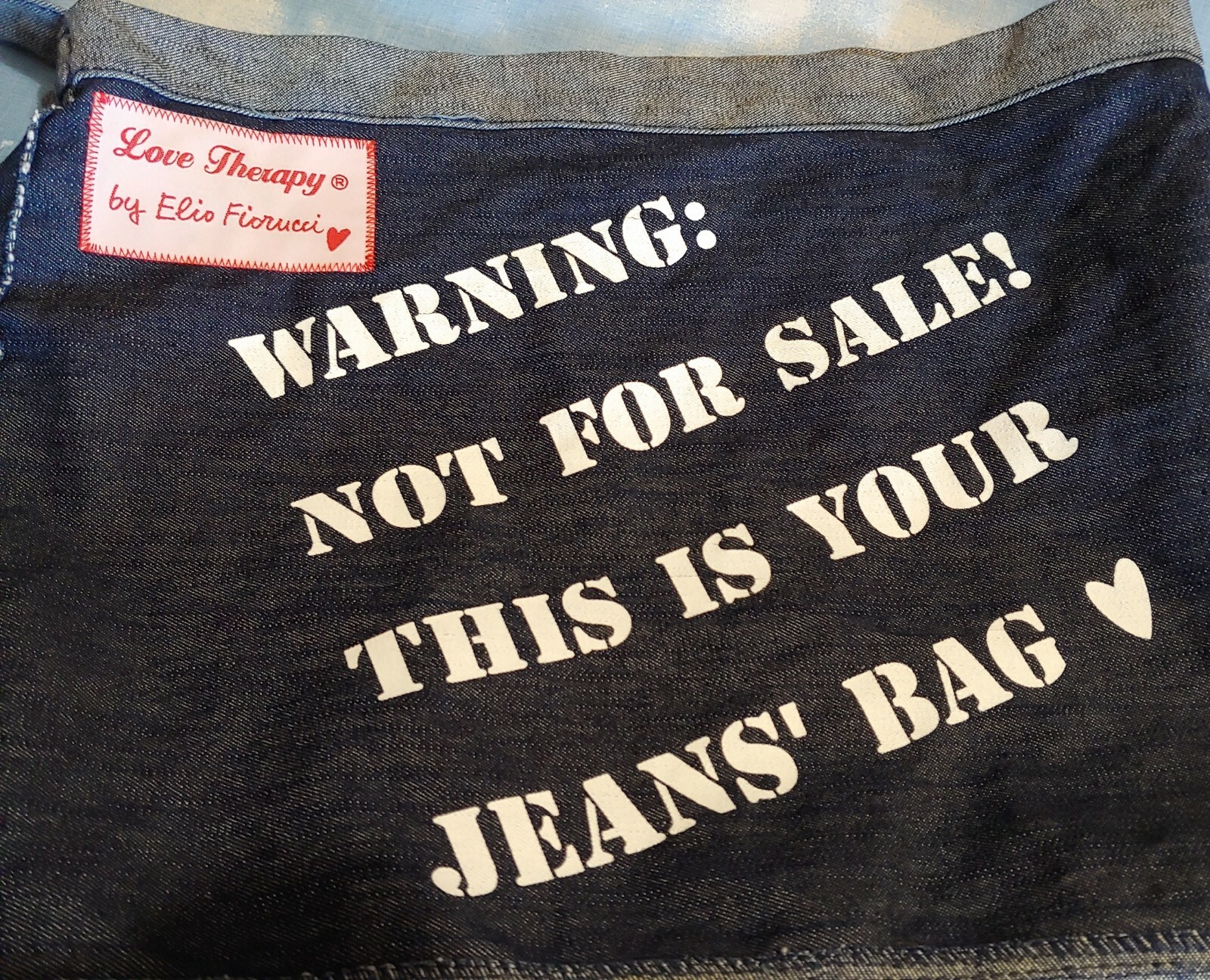 Vintage LOVE THERAPY by ELIO FIORUCCI Double Sided Jeans Bag New RARE