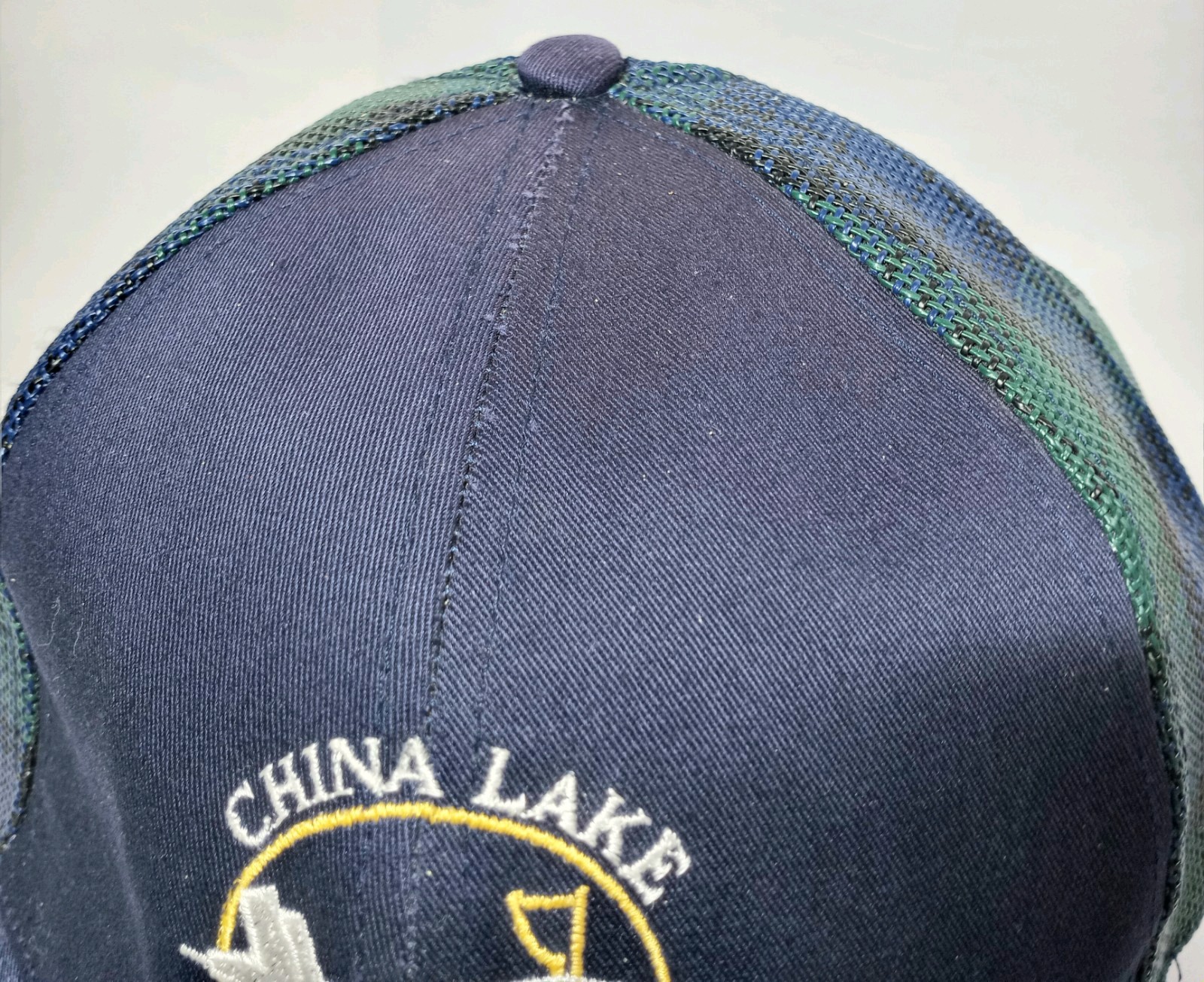 China Lake Golf Course Hat Mesh Tartan Adjustable Strap Back New With Tags
