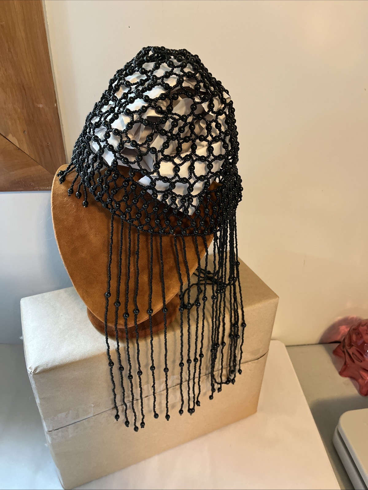 Hat Beaded Flapper Rare VTG Antique Art Deco 1920S Fringed Skull Cap Cloche