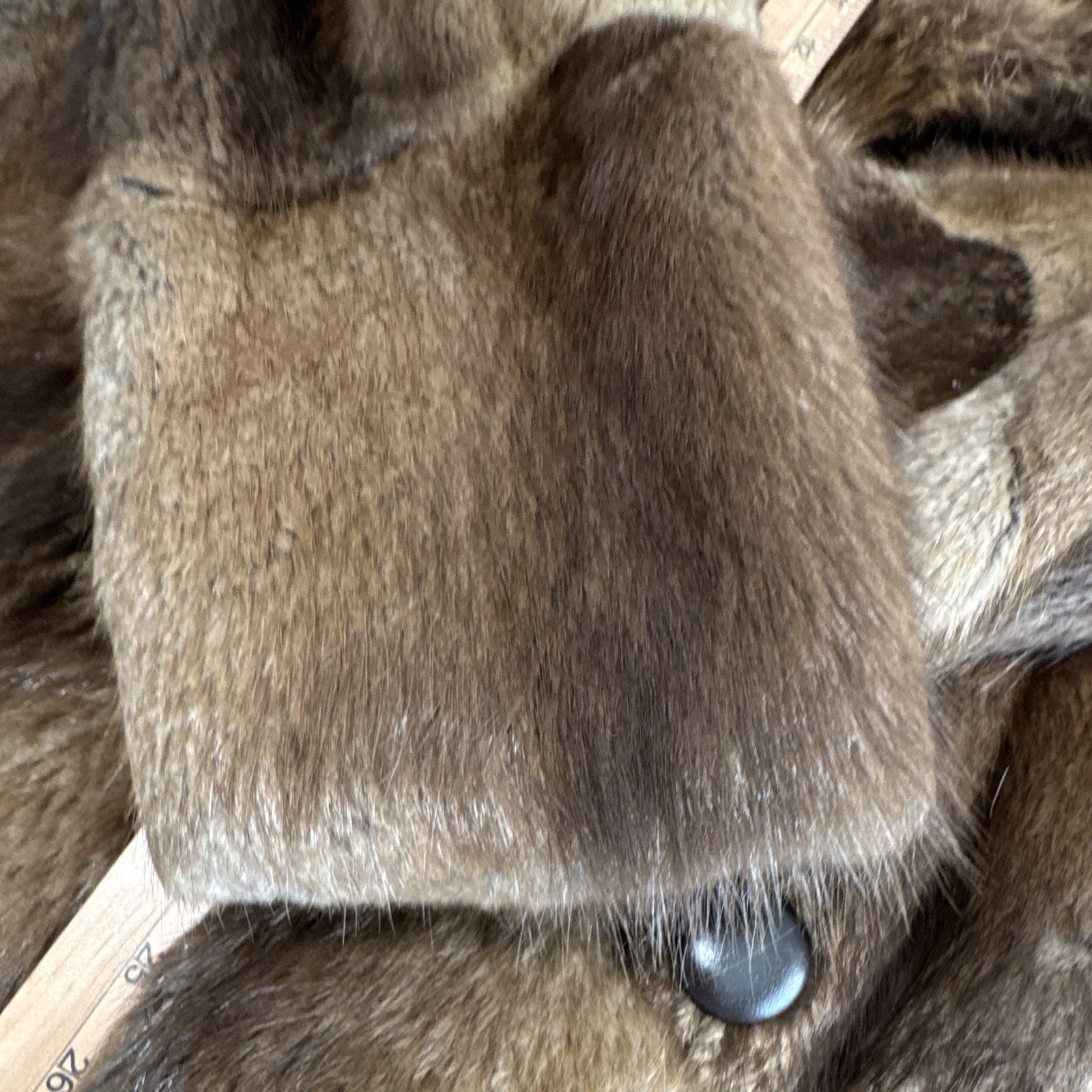 Vintage Genuine Patchwork Mink Fur Coat Fox Fur Shawl Collar Double Breasted