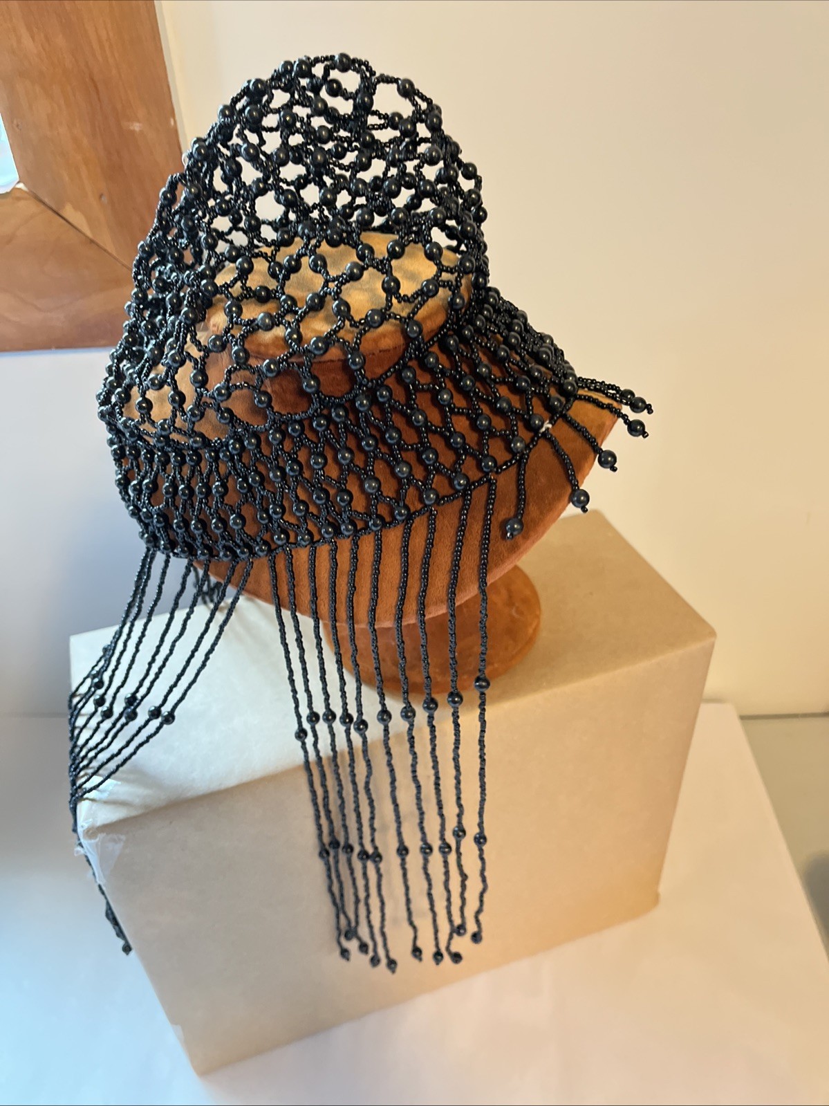 Hat Beaded Flapper Rare VTG Antique Art Deco 1920S Fringed Skull Cap Cloche