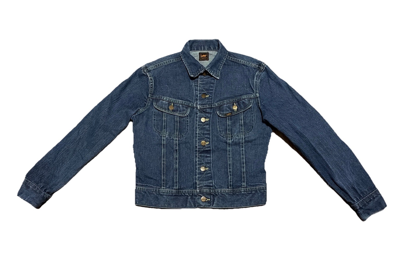 Vintage Lee Riders Denim Trucker Jacket Size 38 USA Made PATD 153438 Terex GM