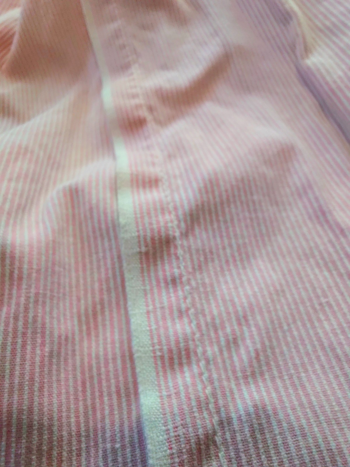Vintage 60s Girls Pink Striped Dress Handmade Drop Waist Bell Sleeve