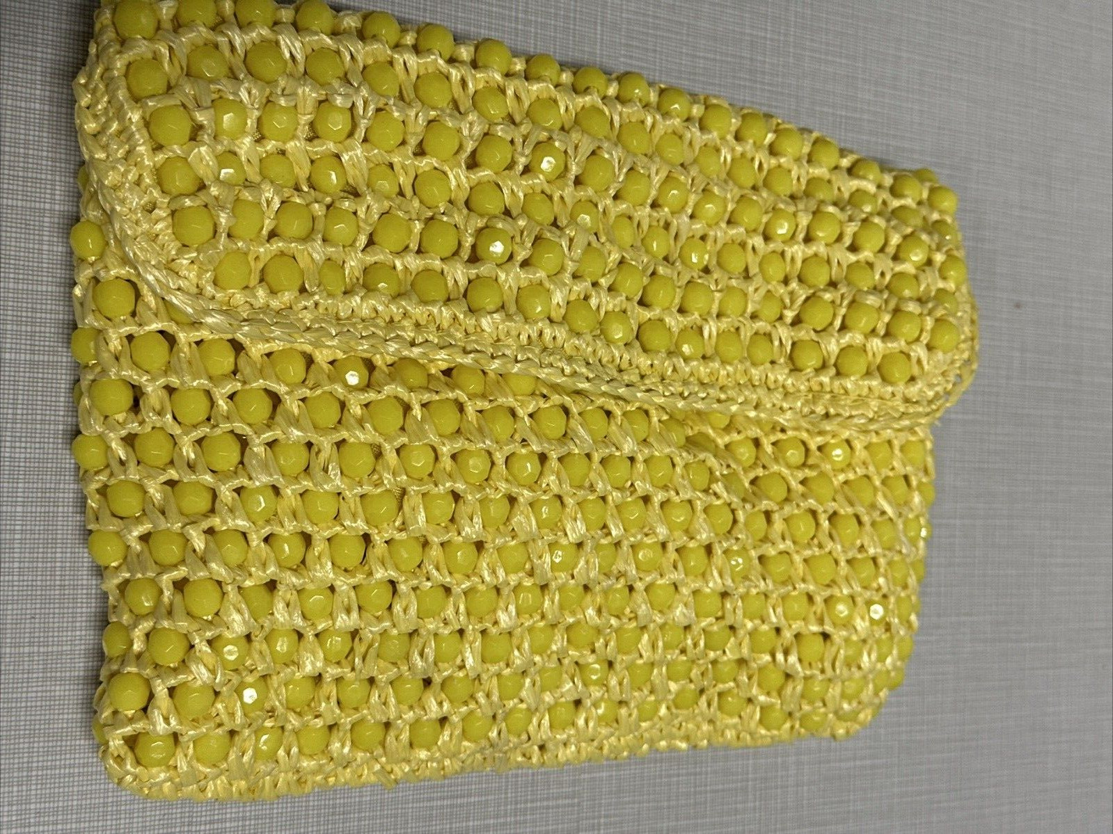 Purse/Clutch/Bag Magid Yellow Beads Chic Beautiful Bright Awesome Vintage Style