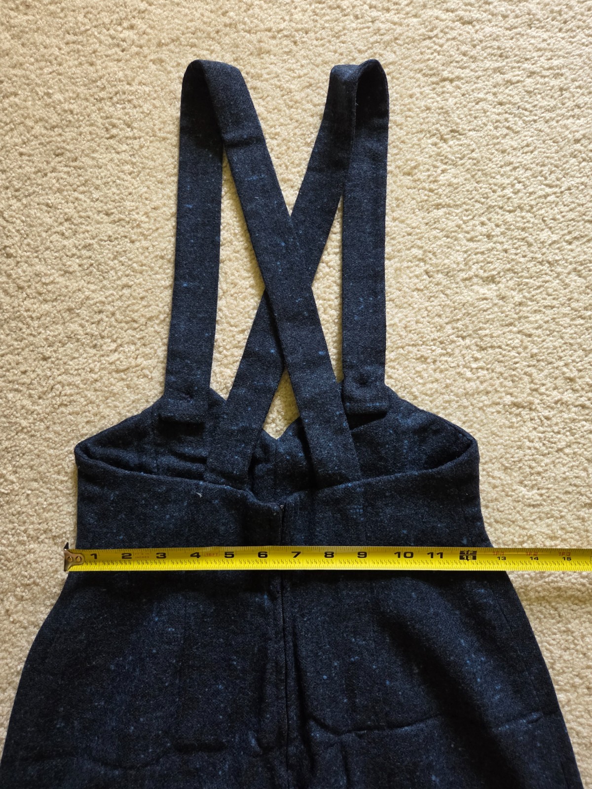 Vintage Woman’s Jumper 100% Wool Home Sewn in the 1960’s Shades of Navy Blue