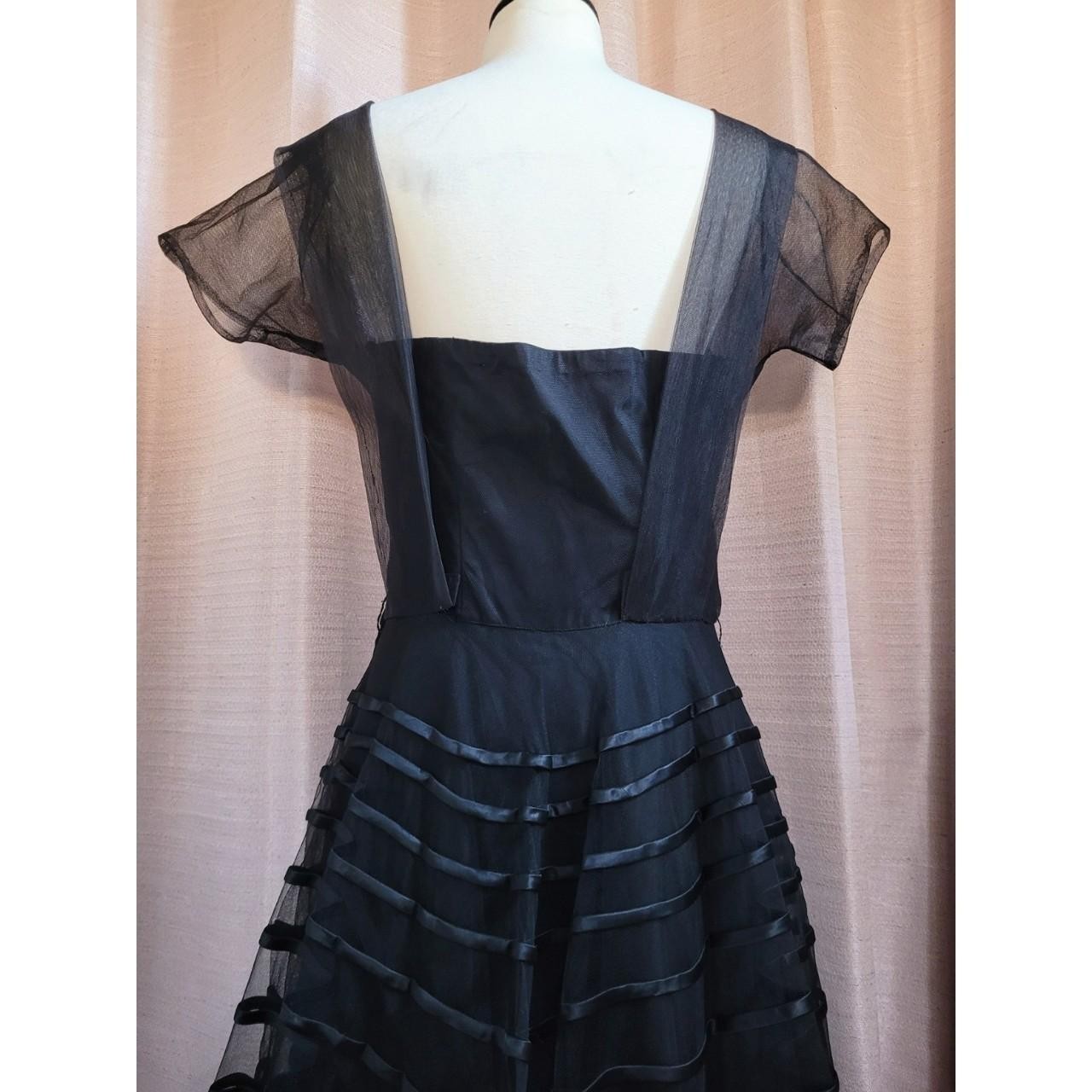 Vintage 1950’s Sheer Black Cocktail Dress/ VLV/ Rockabilly/ Pinup/ Swing