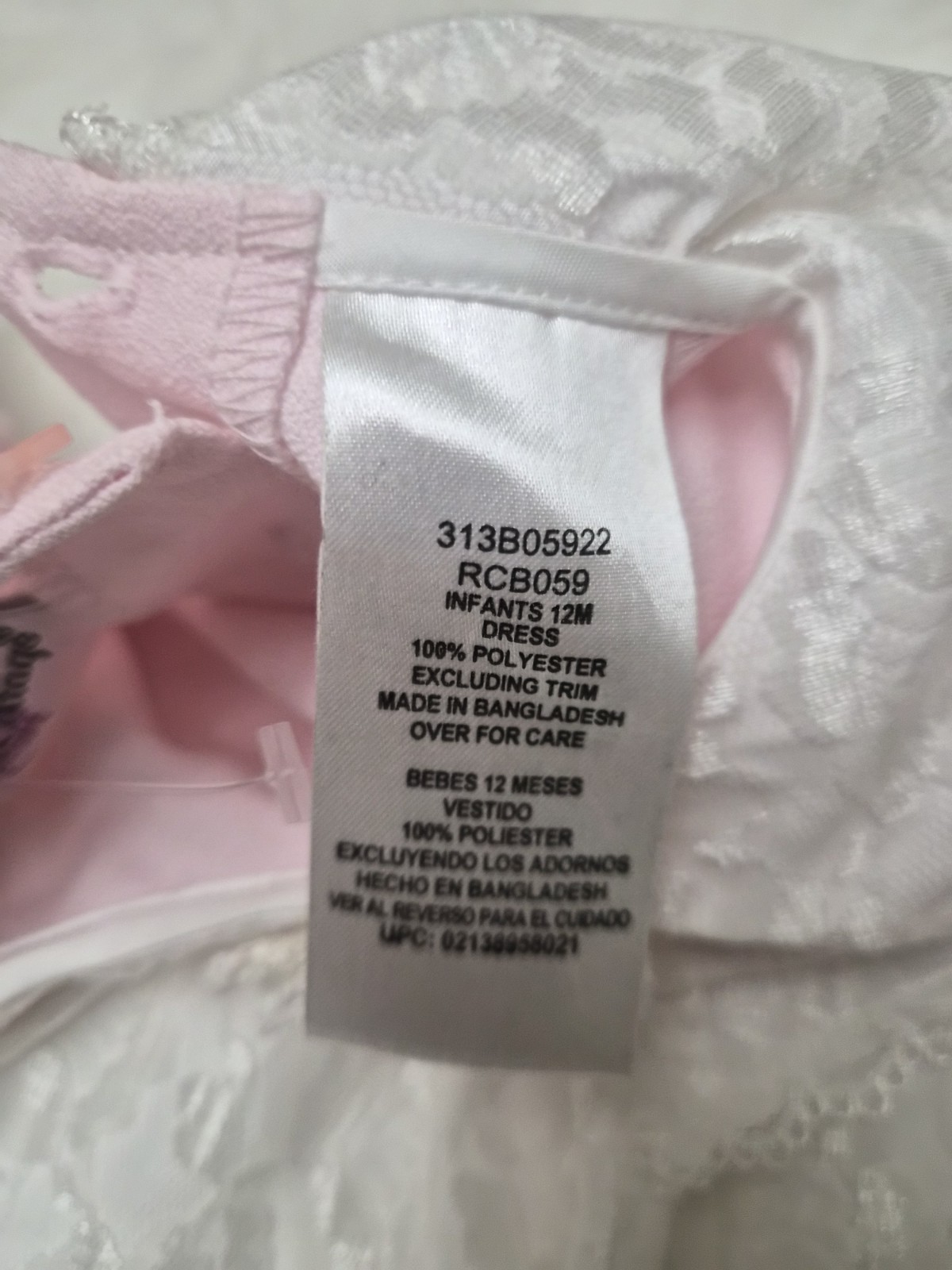 Vintage 3 pcs Baby Girl Dress Outfit Rose Cottage Size 12m Pink