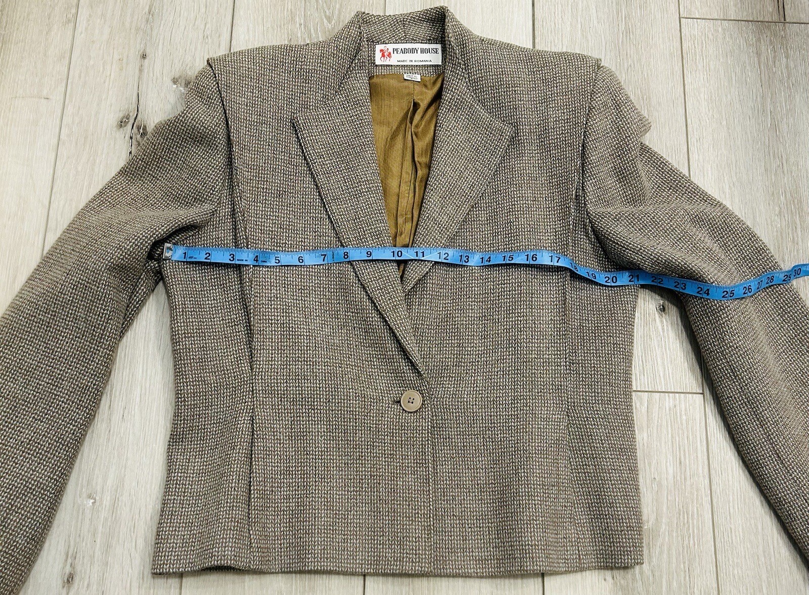 70’s Vintage Pro body House Wool Tweed Blazer SZ 13/14 Made In Romania