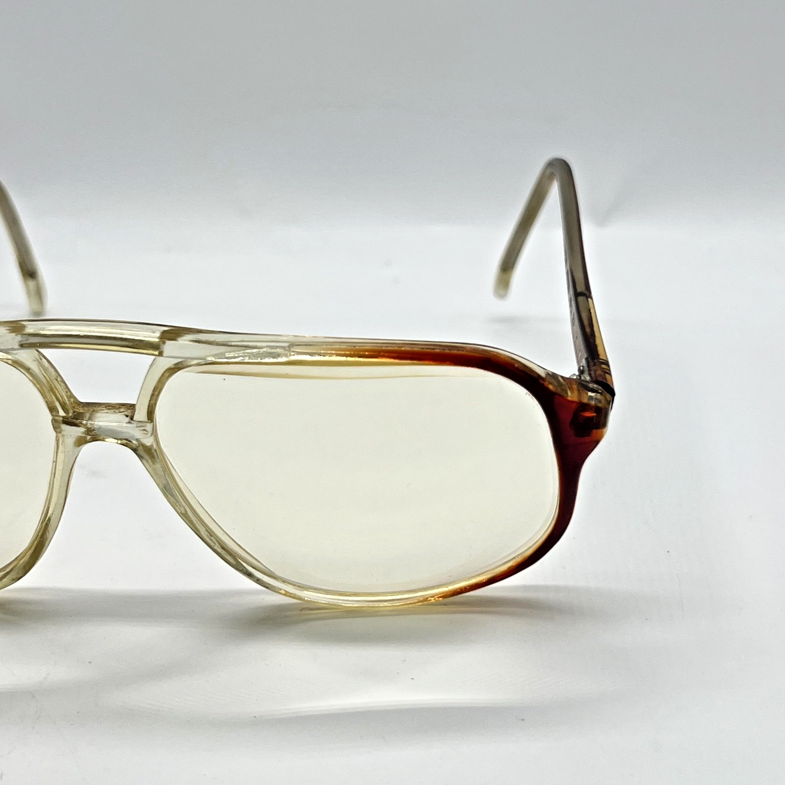 Vintage Zimco Kennedy Aviator Eyeglasses Frames Brown Fade 58-16-145