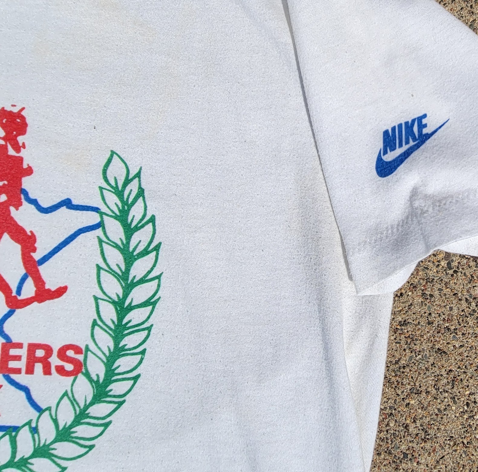 Vtg 80s 1980s White Nike Swoosh Masters 15k Run Race MN Small Single Stitch USA