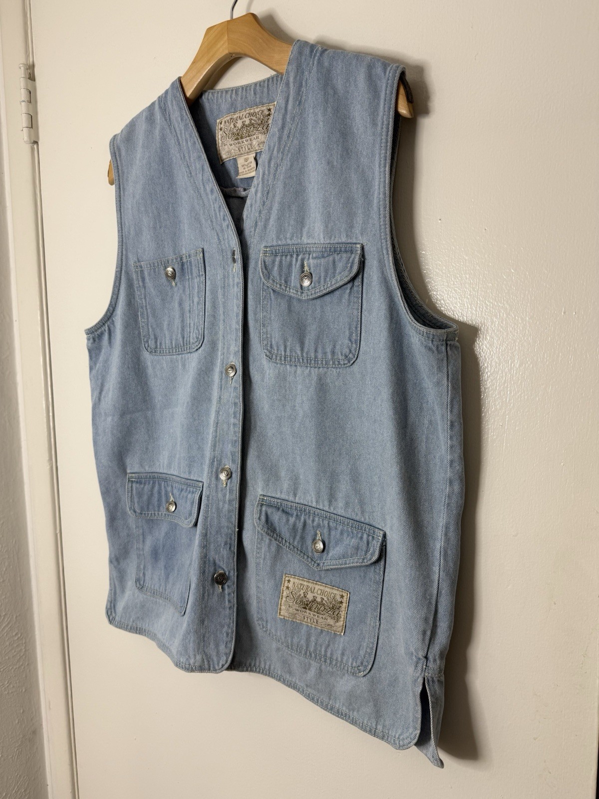 Sostanza Natural Choice vintage button-down four pocket denim chore vest M