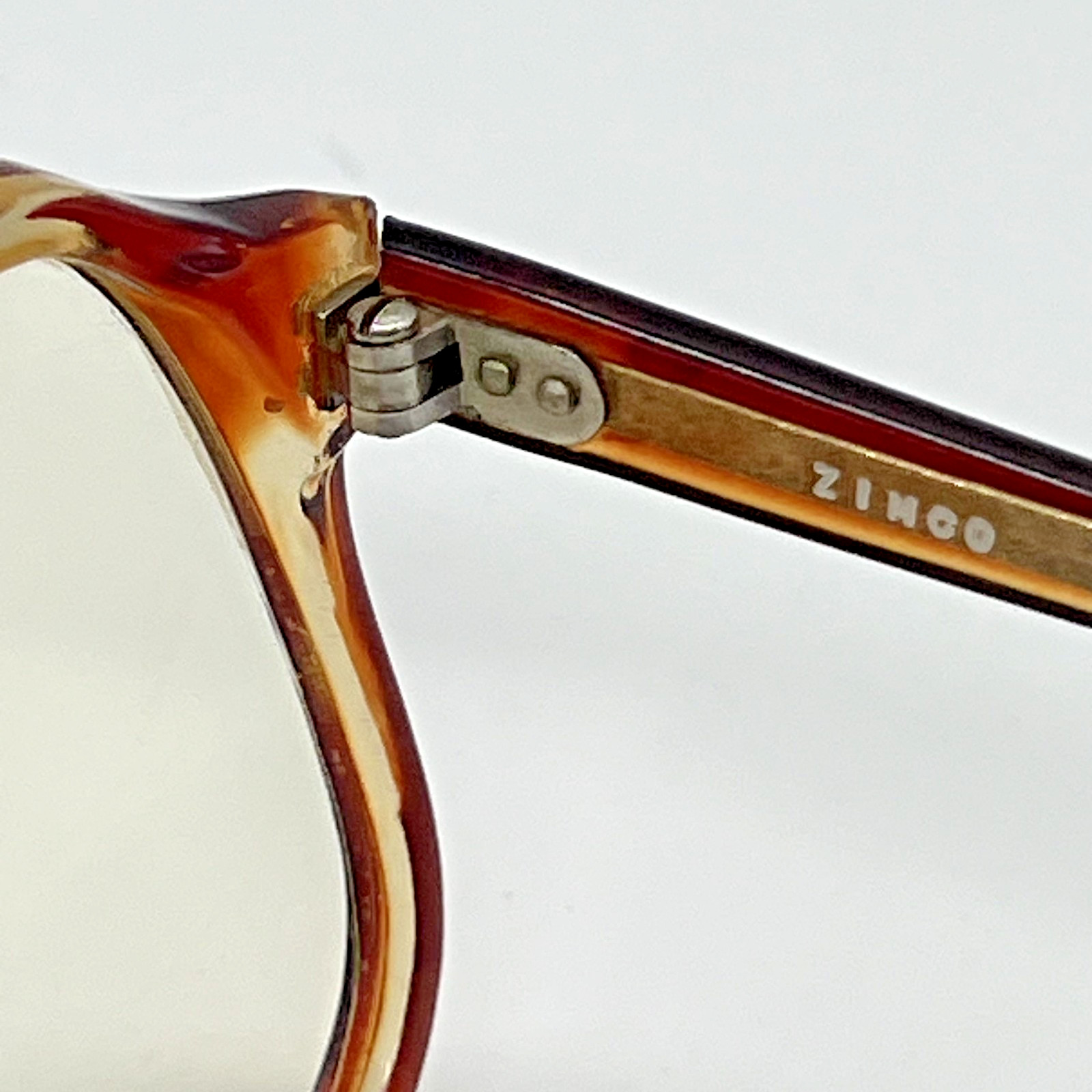 Vintage Zimco Kennedy Aviator Eyeglasses Frames Brown Fade 58-16-145