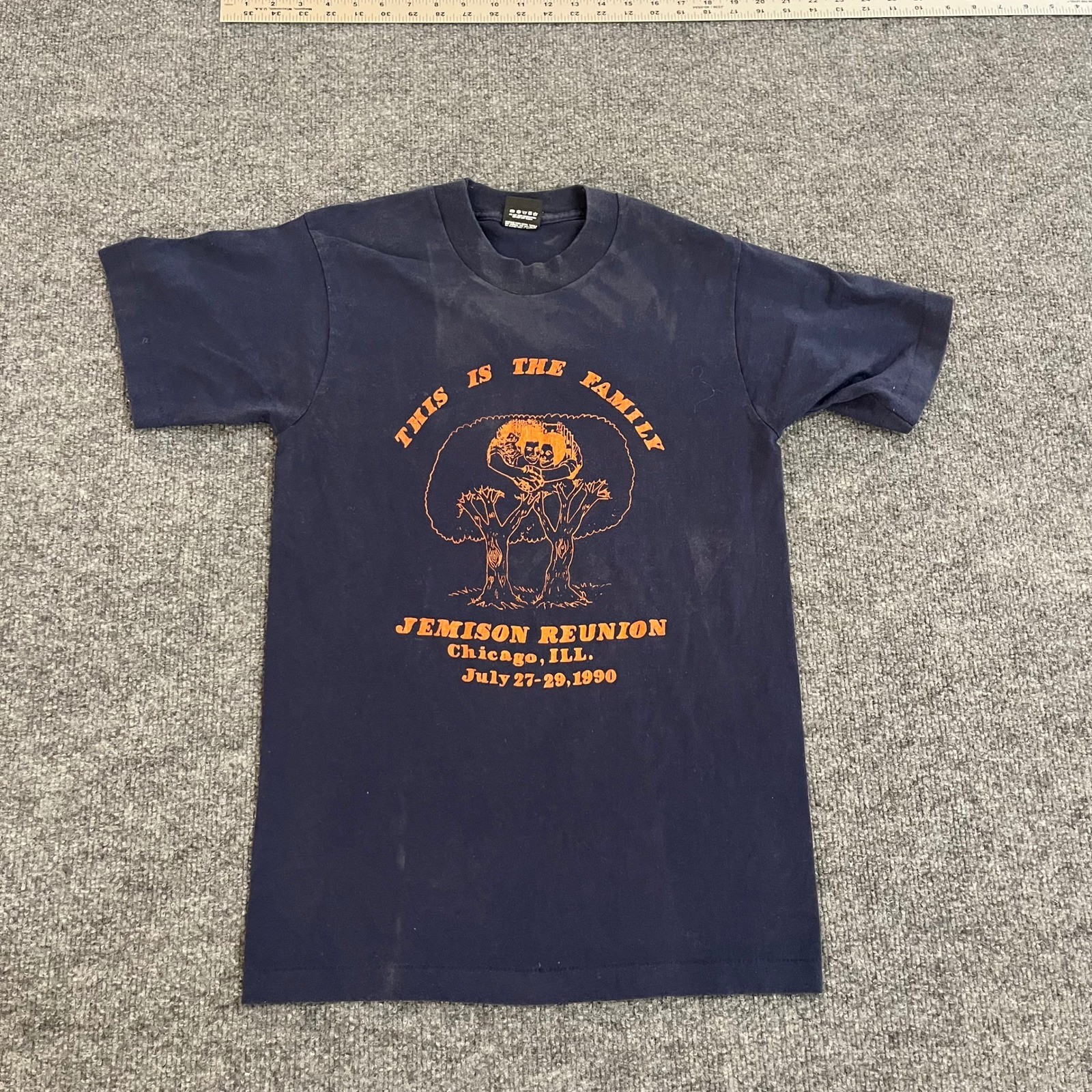 Screen Stars Best T-Shirt Mens Size M Navy Blue 1990 Jemison Reunion Vintage USA