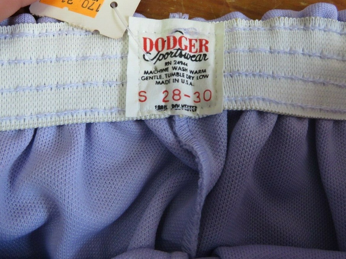 Vintage NOS 70’s Dodger gym running Shorts Youth Sizing Light Purple
