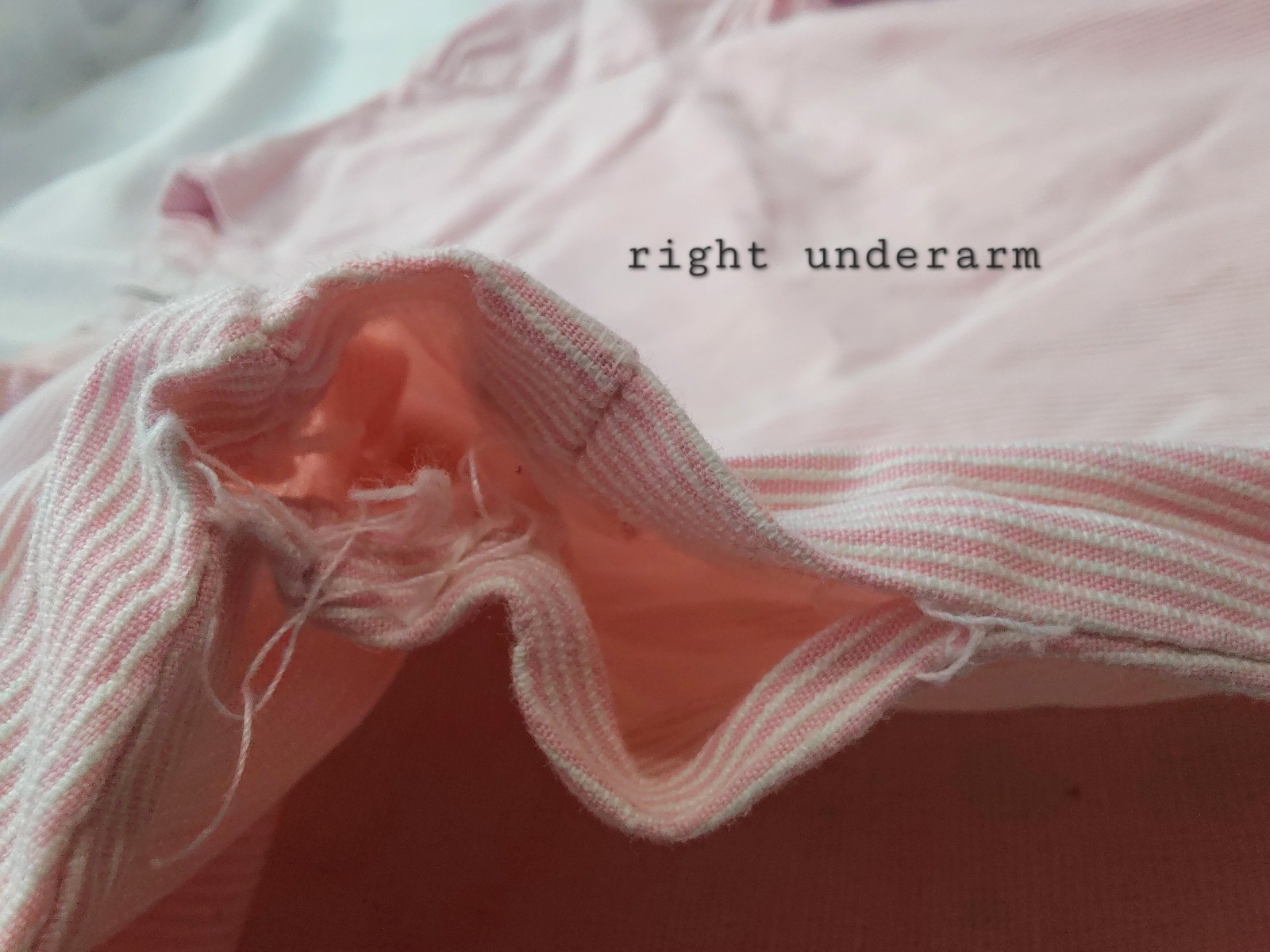 Vintage 60s Girls Pink Striped Dress Handmade Drop Waist Bell Sleeve