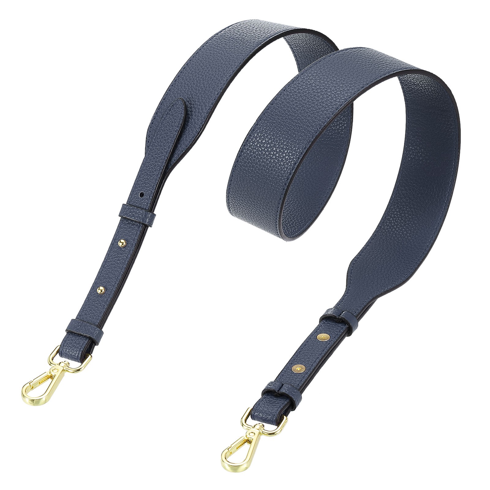 45.3″ Adjustable PU Leather Purse Strap Crossbody Replacement Dark Blue/Gold