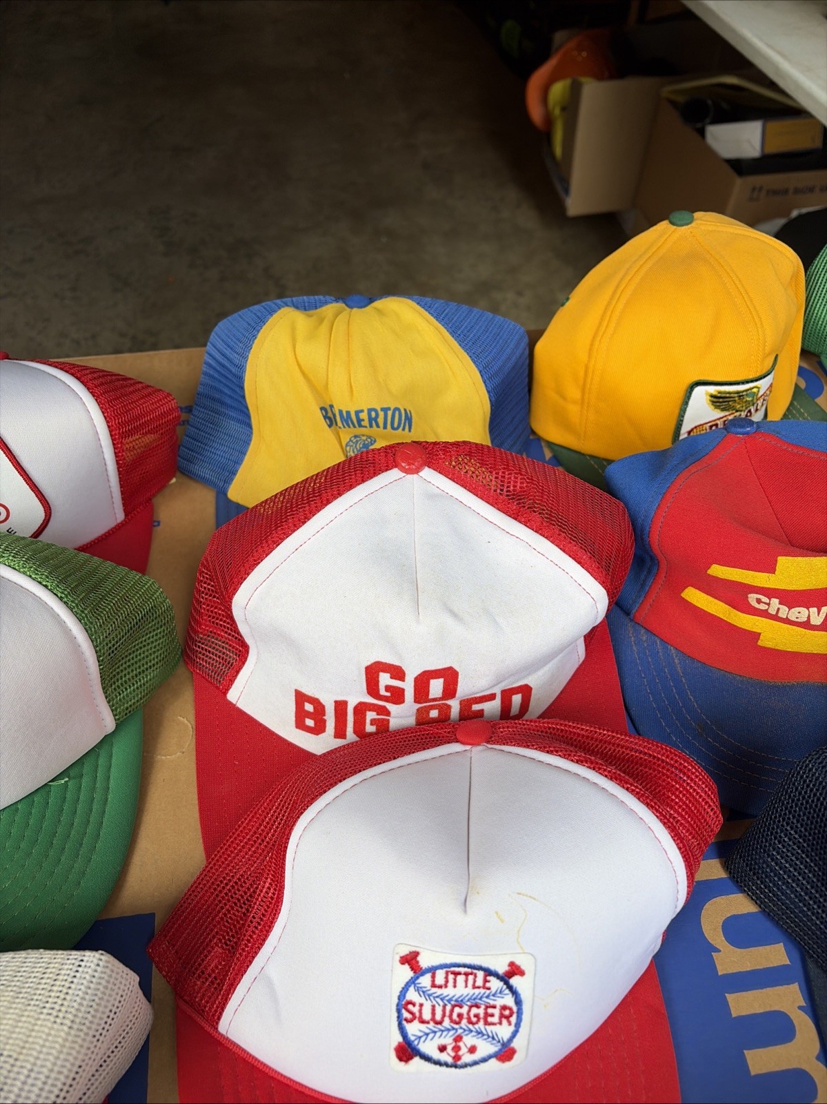 Vintage lot of 20 Snapback Trucker Hat Caps Tractor Snapper Trucking…Etc