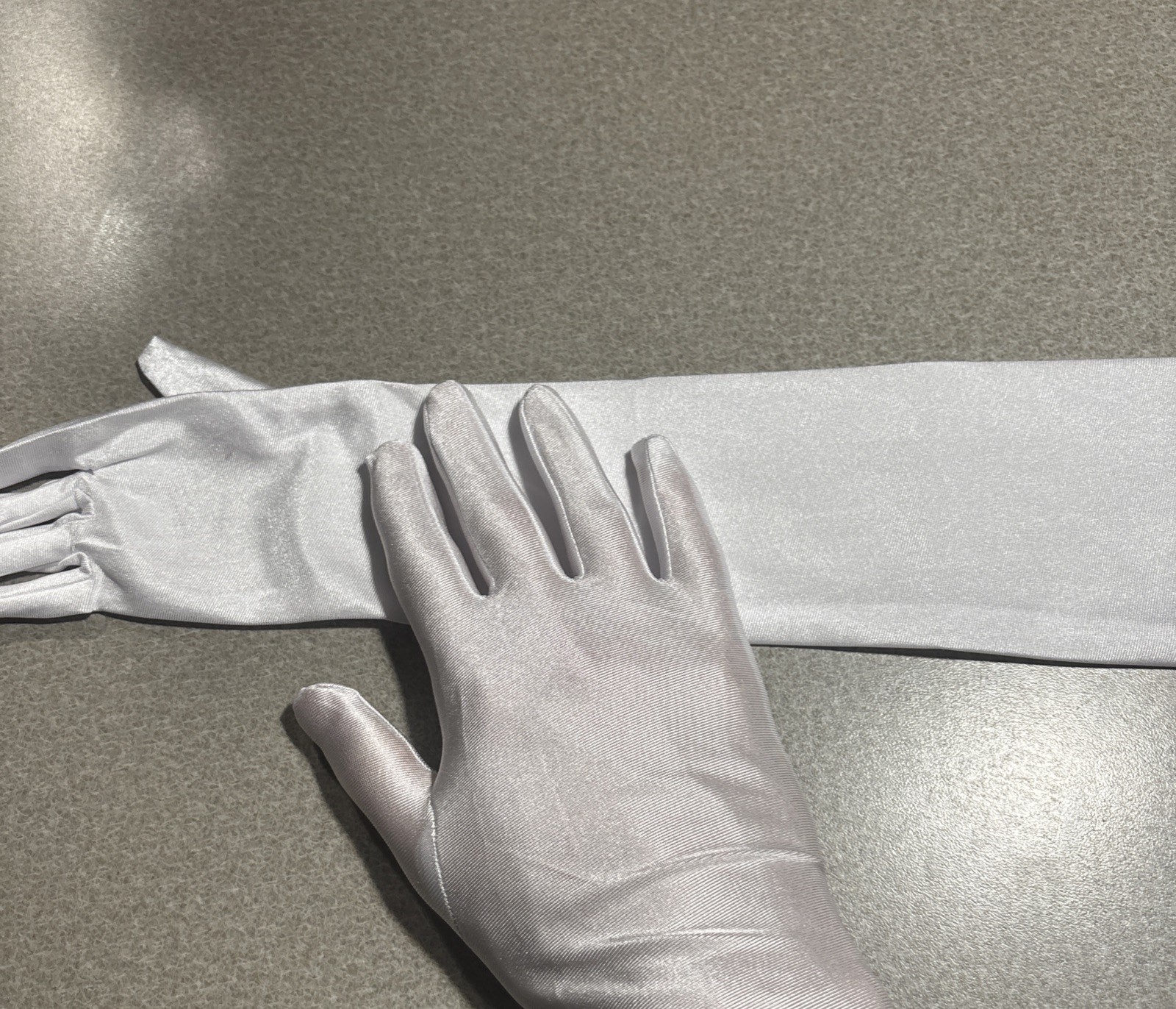 20in Long White Bridal/Opera Gloves, Satin/silk, New #46