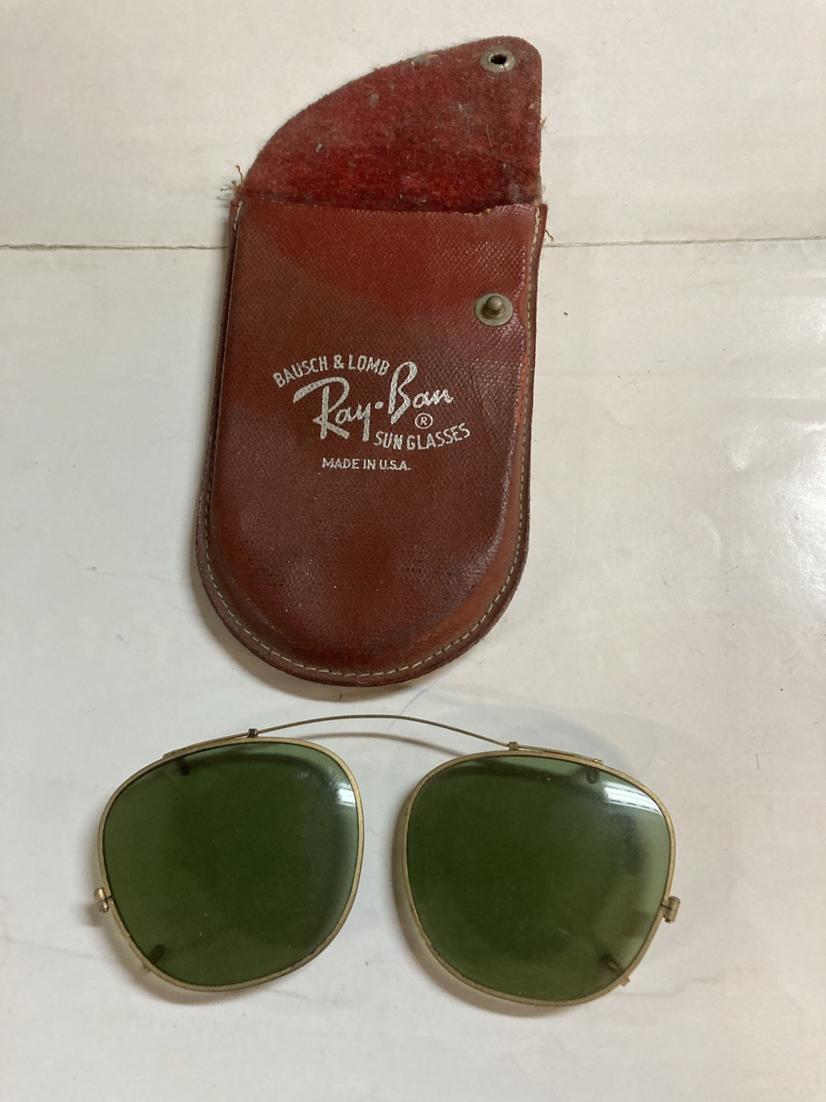 Vintage Bausch & Lomb Ray Ban Clip On Sunglasses With Case