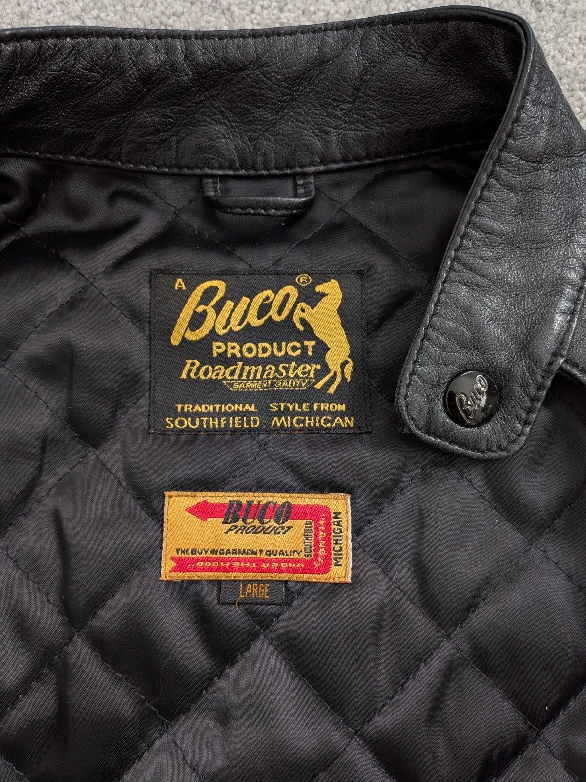 Mint Vintage BUCO Black Leather Motorcycle Jacket Unisex – Womens L (Mens S-M)