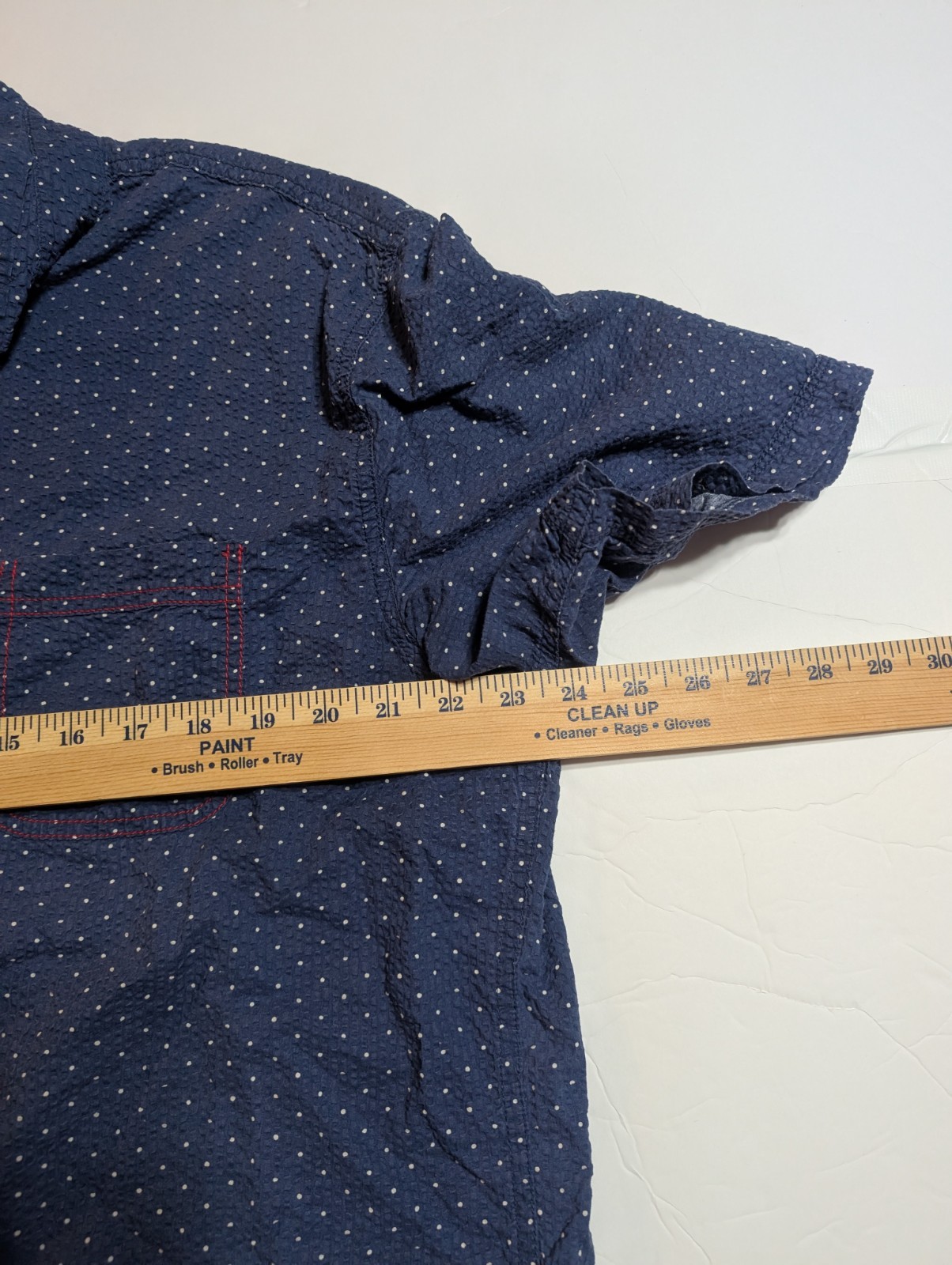 Vintage Italia 1958 Blue Polka‑Dot Cotton Shirt Contrast Trim Retro Y2K Size XL