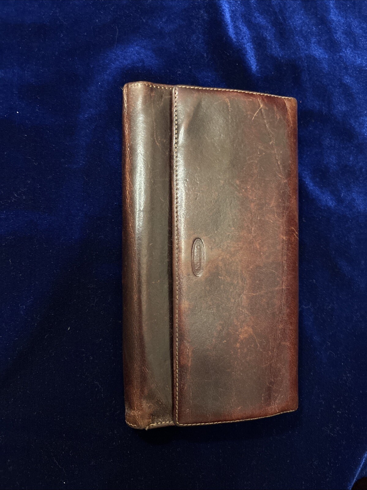 OROTON Brown Leather Wallet/organiser Size-7.5x4x0.5 in