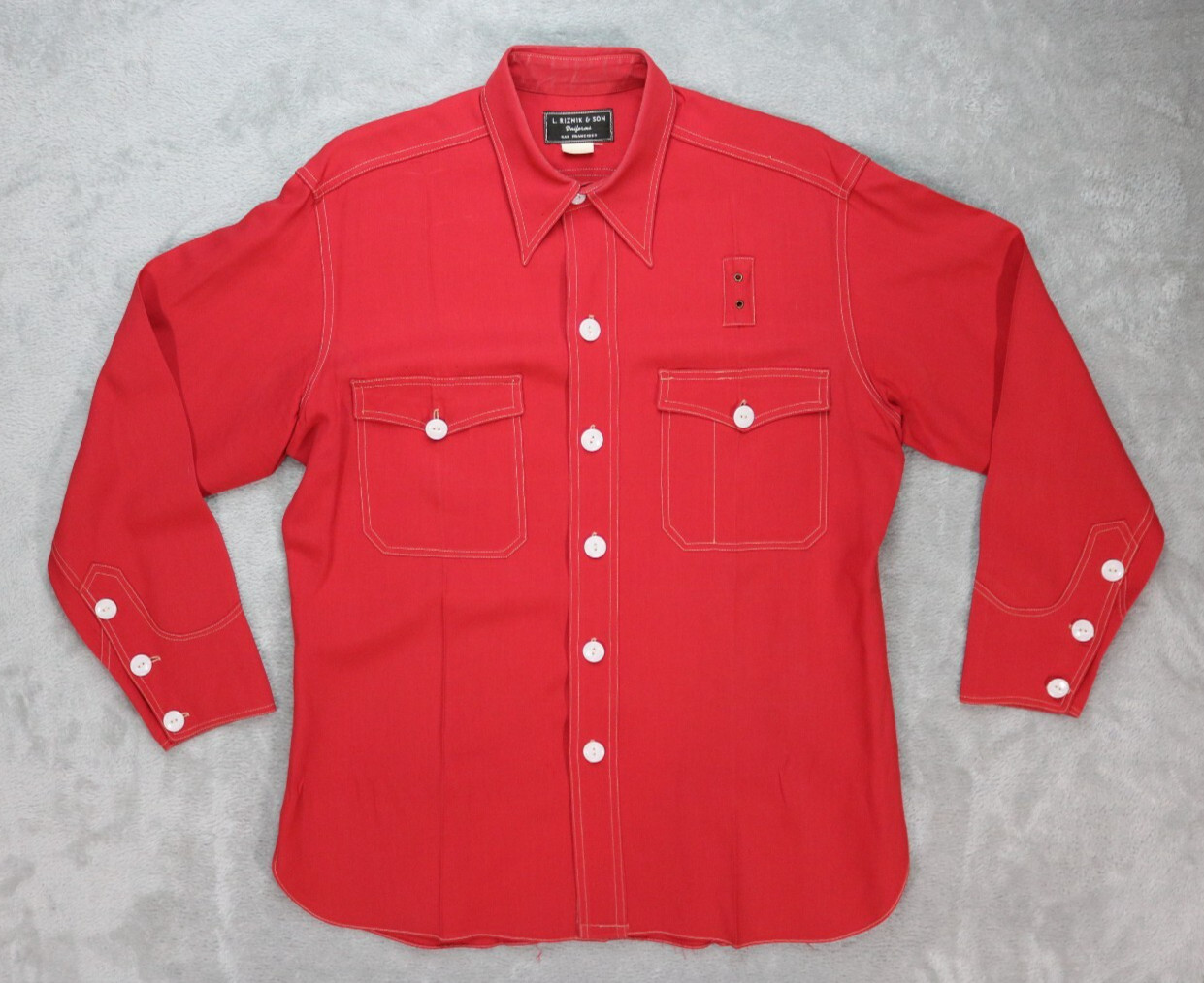 Vintage 50s L Riznik & Son Worsted Wool Western Rockabilly Workwear Shirt USA