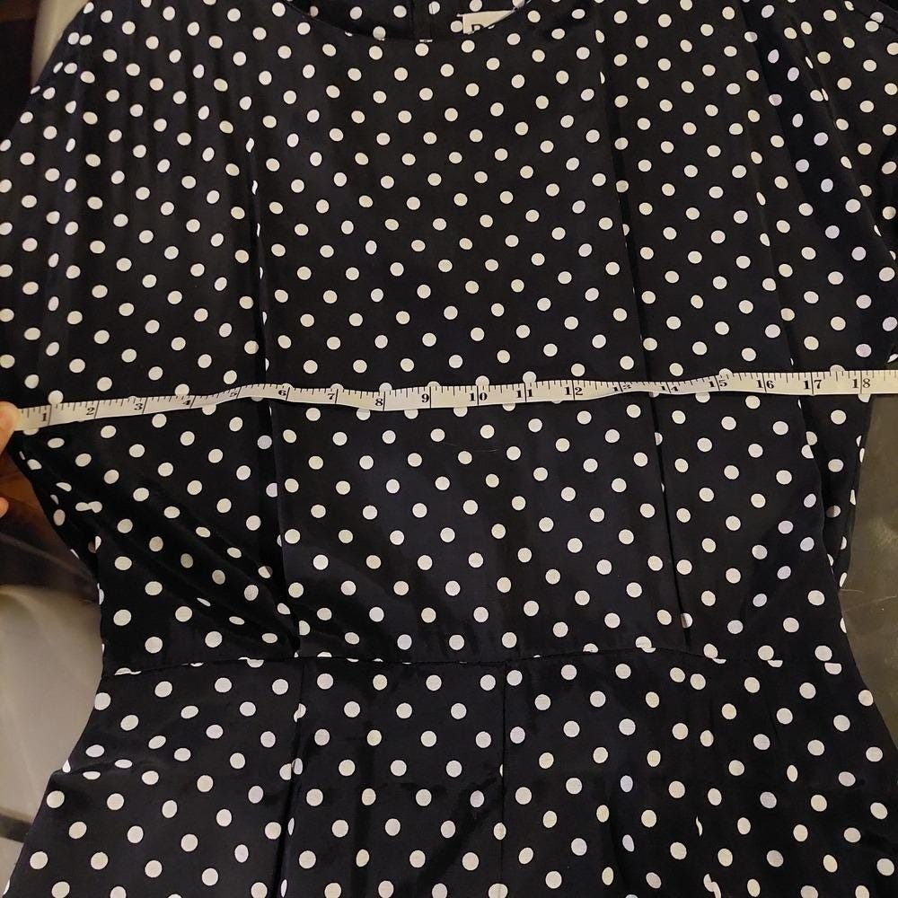Vintage America Black and White Polka Dot Midi Dress