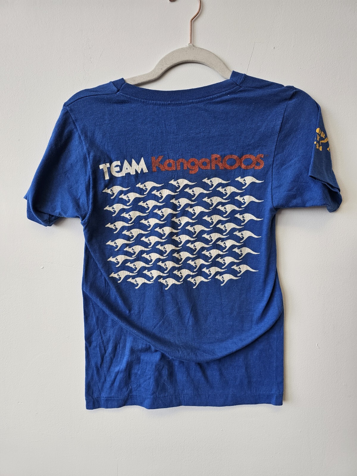 Team KangaROOS Sneakers Shoes Shirt True Vintage Single Stitch Blue Mens S