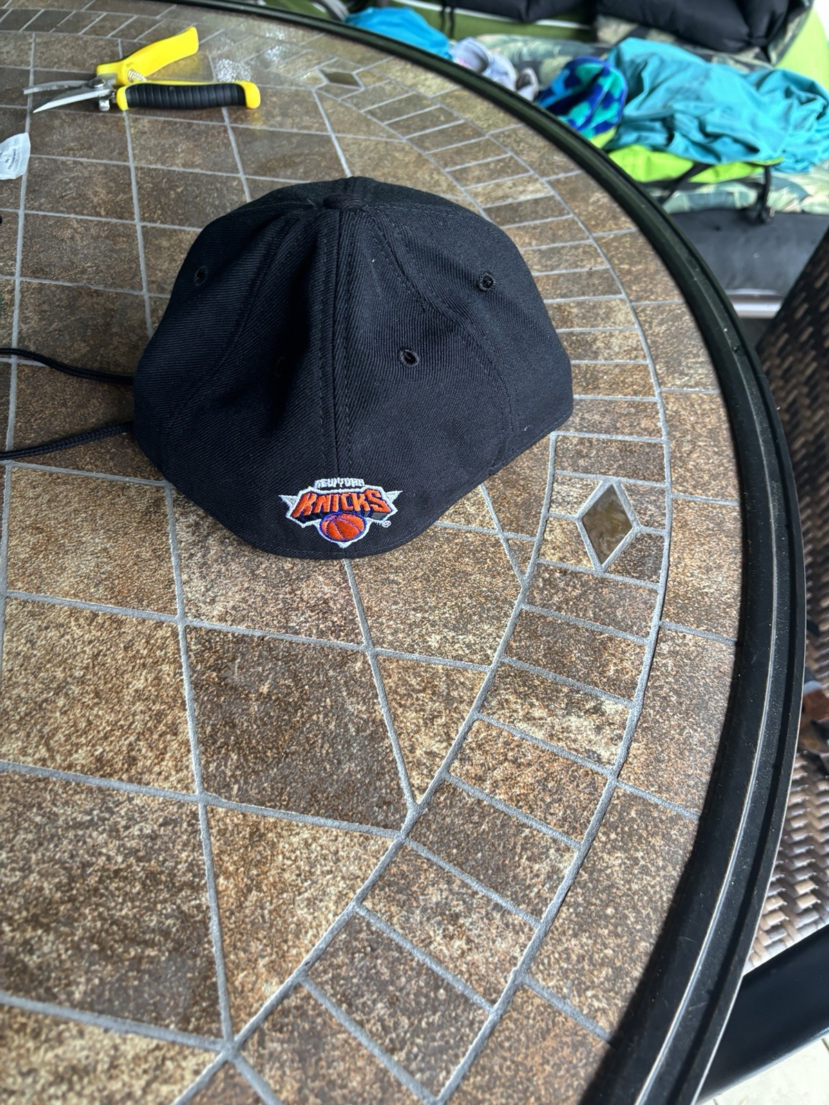 Vintage New Era NY Knicks 59FIFTY Cap Black 100% Wool Fitted Size 7 USA
