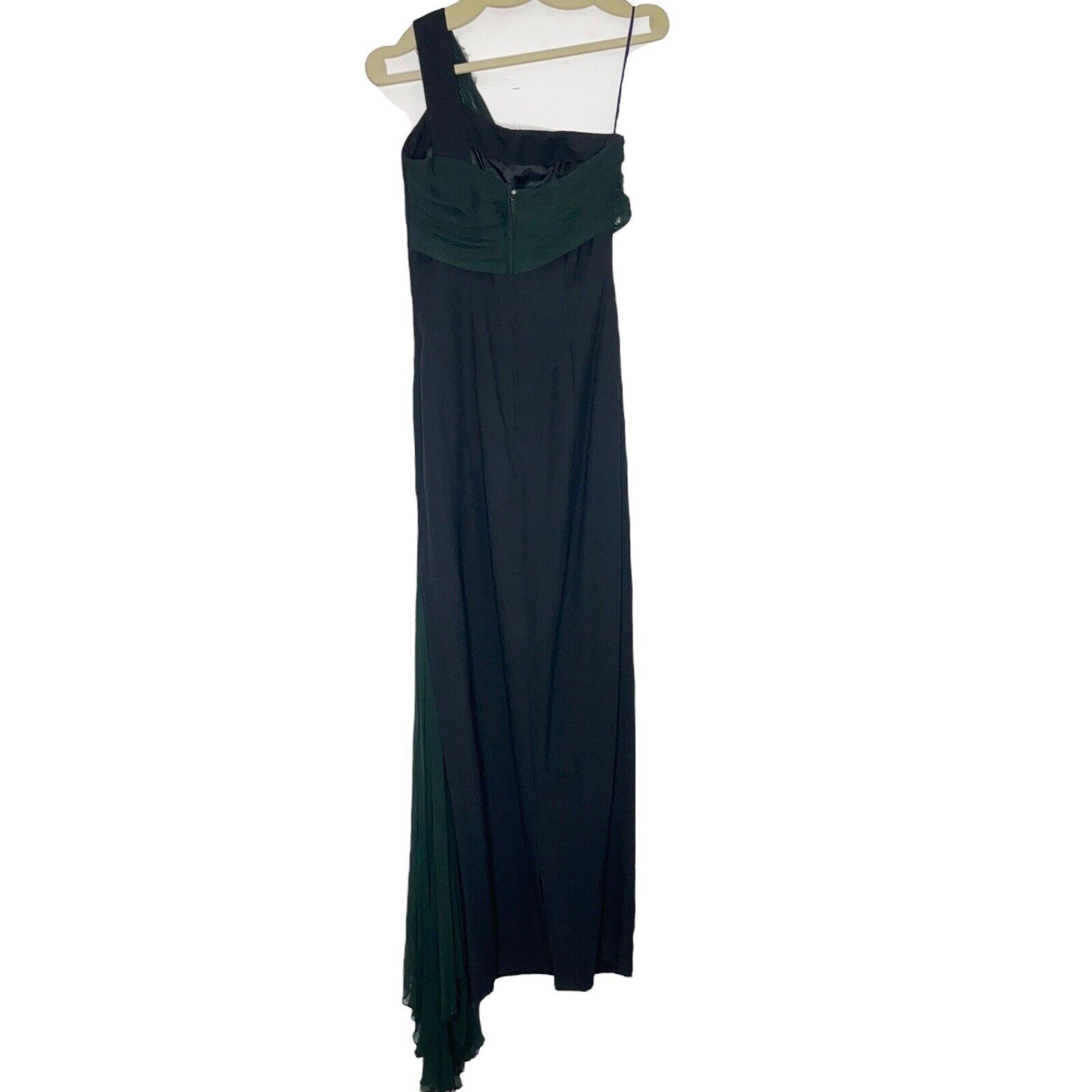 Vintage Gale Mitchell Designer 90’s Black One Shoulder Dress w/ 100% Silk Sash
