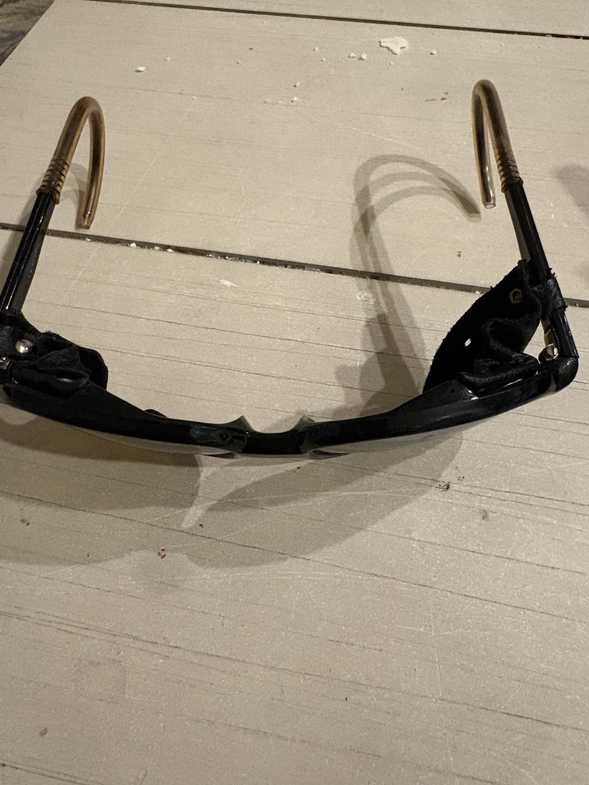 Vtg Glazier Sunglasses Leather Side Shields Cable Temple Steampunk Outdoor