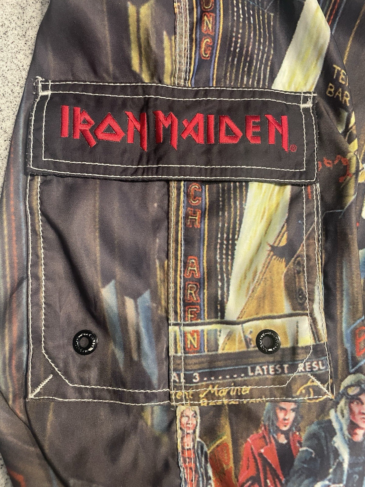 VTG Dragonfly Iron Maiden Board Shorts Men’s 40 Somewhere In Time Swim Trunks