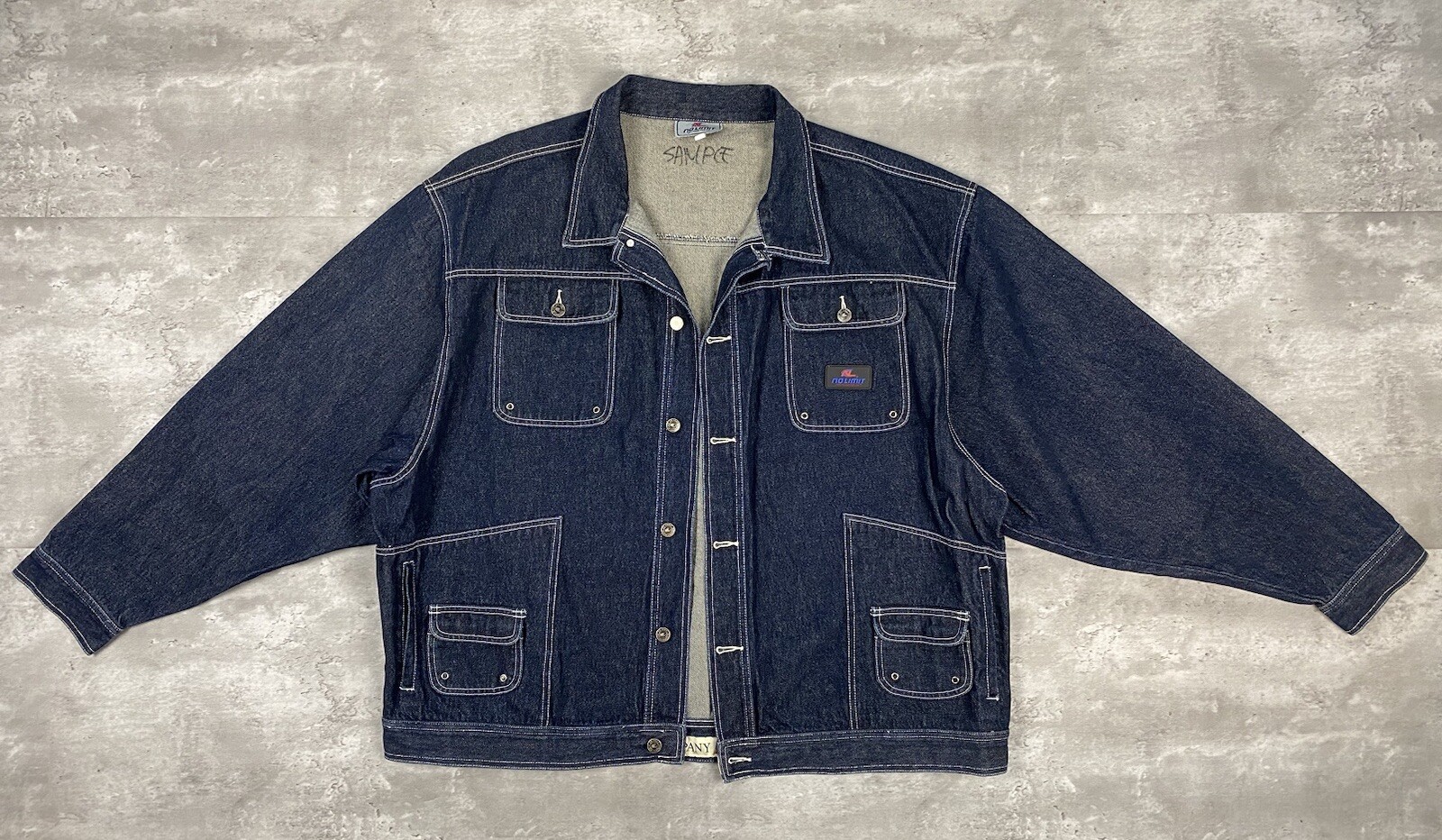 vintage NO LIMIT JACKET 3XL DENIM COMPANY RECORDS SOLDIERS 2000s Y2K MASTER P