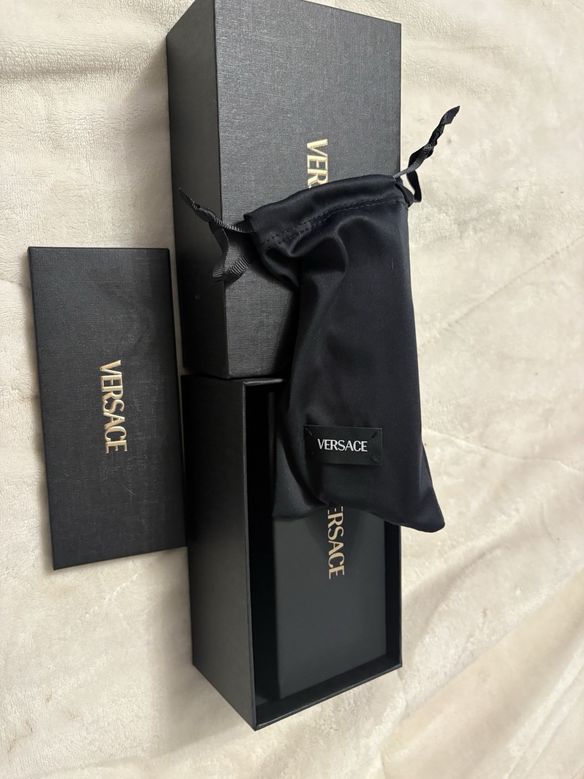 Versace VE2266 100287 Square Metal Sunglasses Gold Frame Gray Lenses 145mm