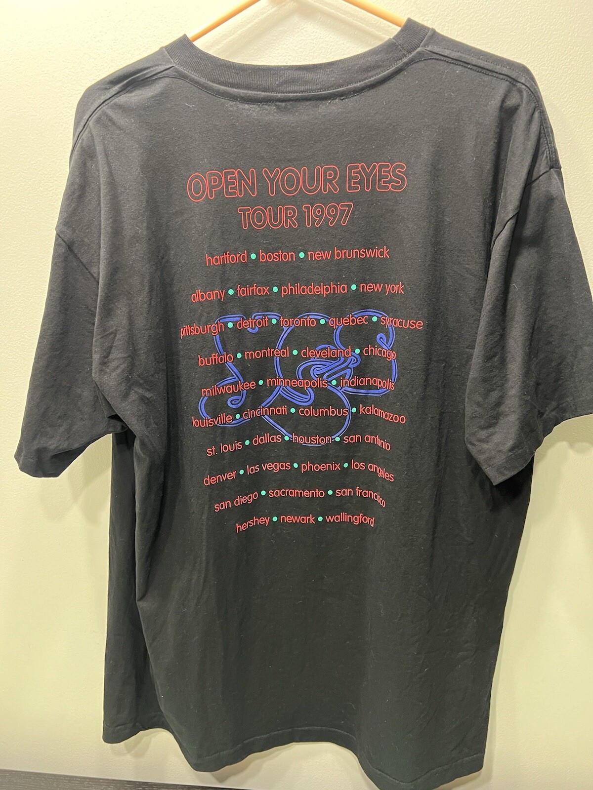 Vintage 1997 Yes Open Your Eyes Tour T-Shirt Size XL