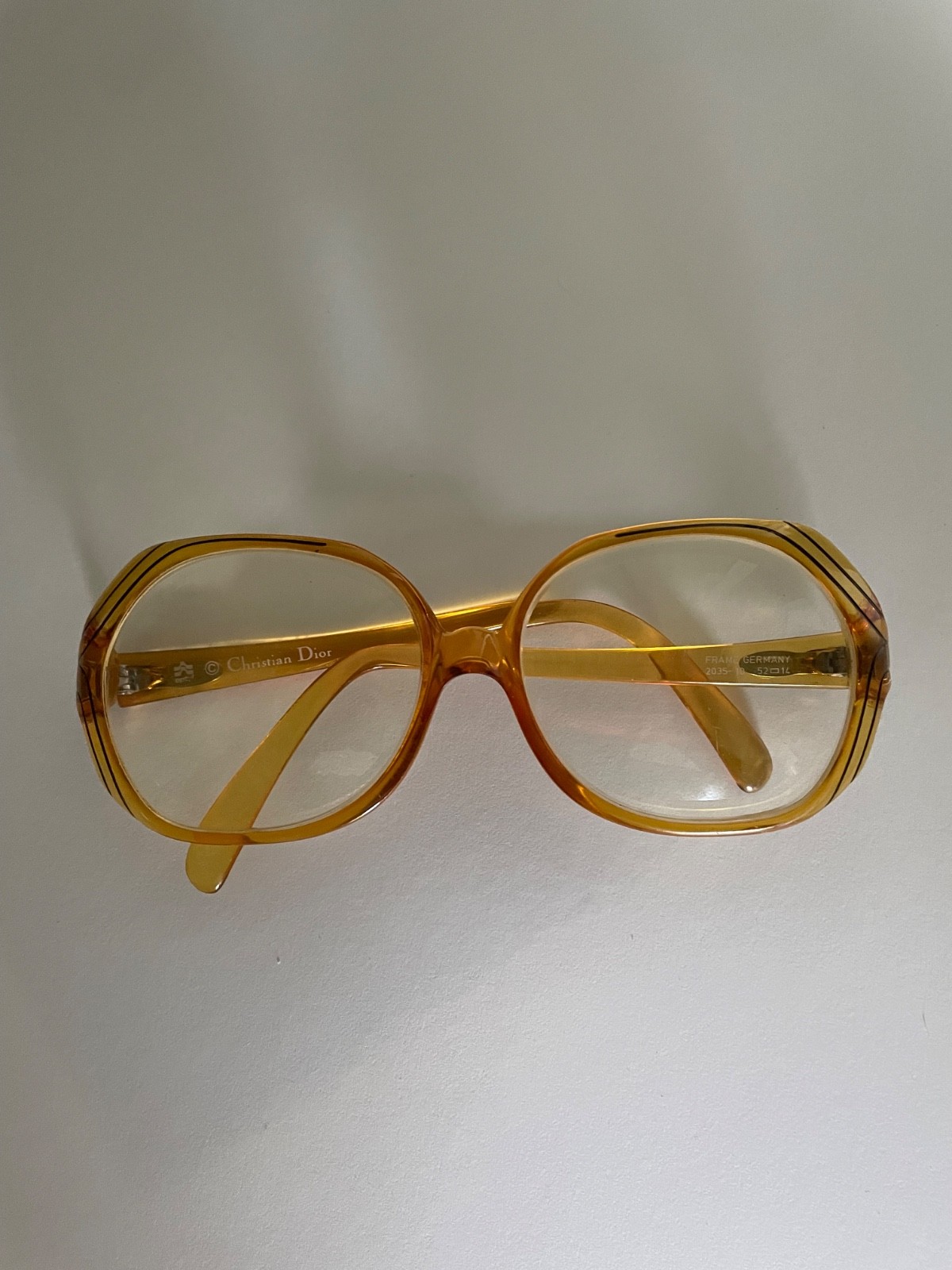 VTG 80s Christian Dior 2035 – 10 Sunglasses Eyeglasses Women’s Amber Frames Only