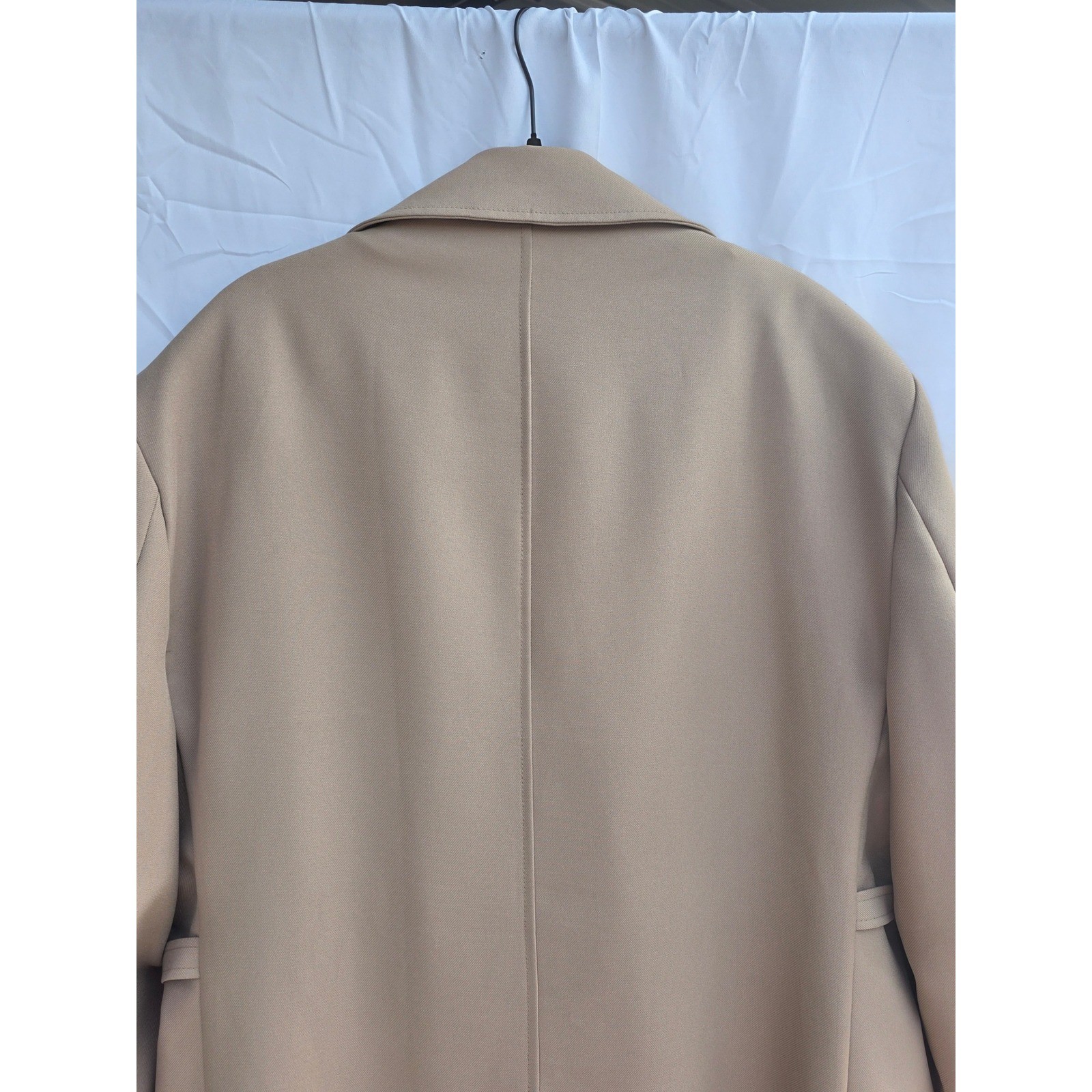 Vintage John Blair Mens Tan Beige Faux Fur Lined Car Coat Overcoat 48R