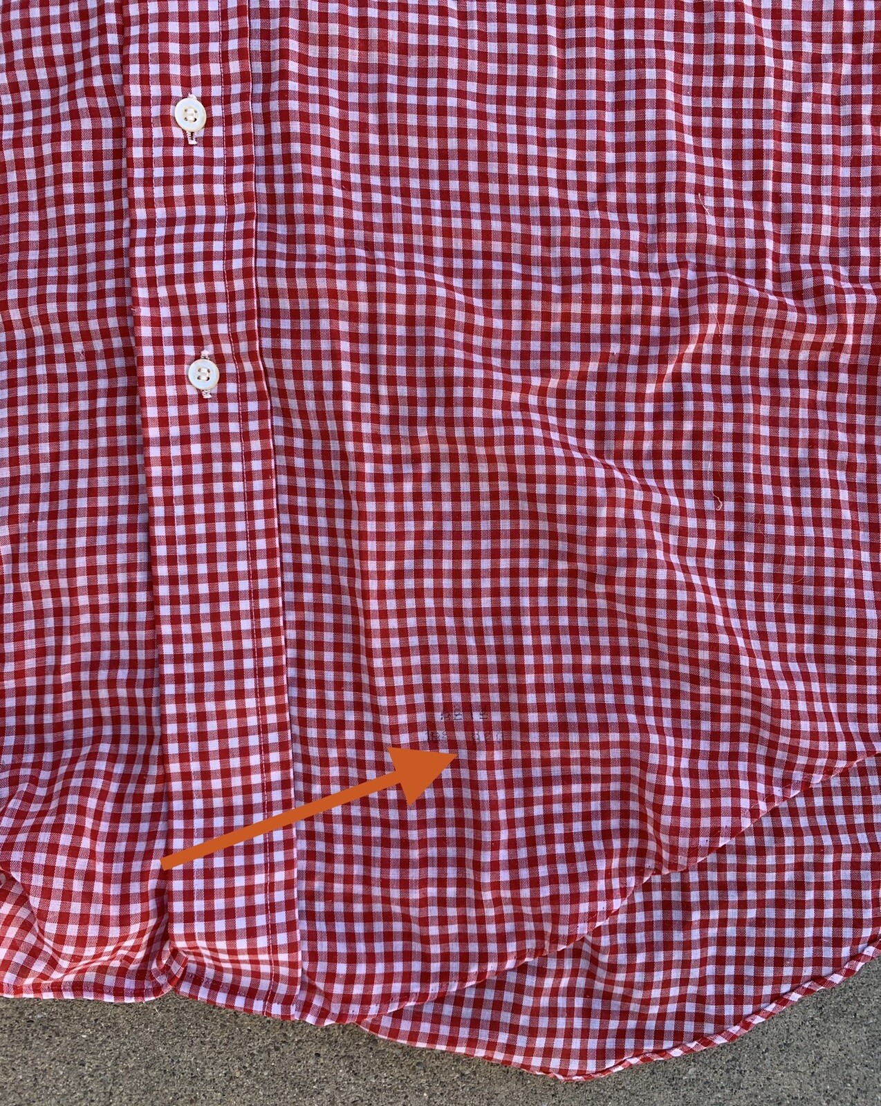 vintage Supre Macy red white gingham shirt left chest pocket size 16 1/2 – 33