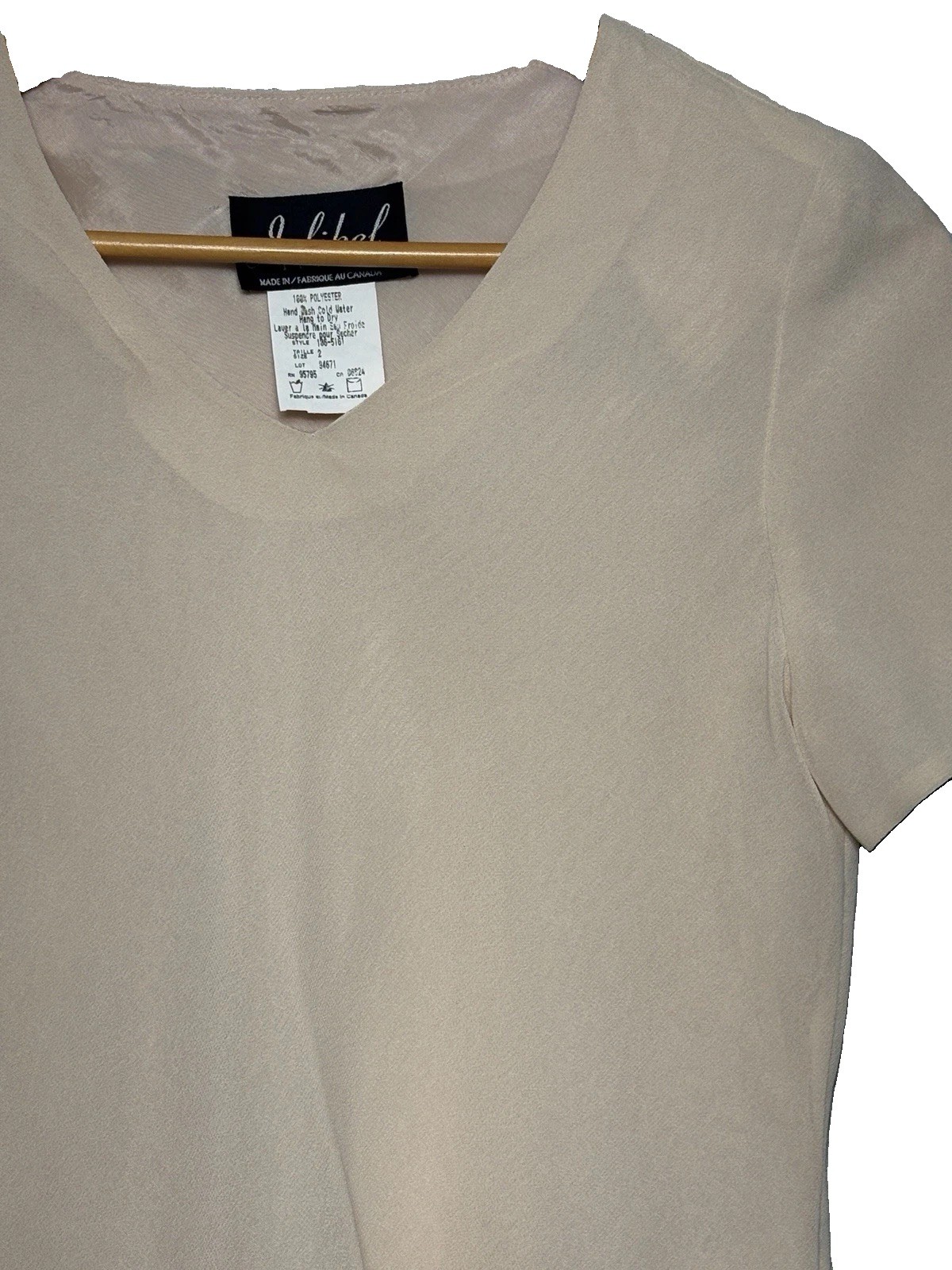 Jolibel Petite Skirt Suit Set Size 2 Beige Satin Vintage 90s