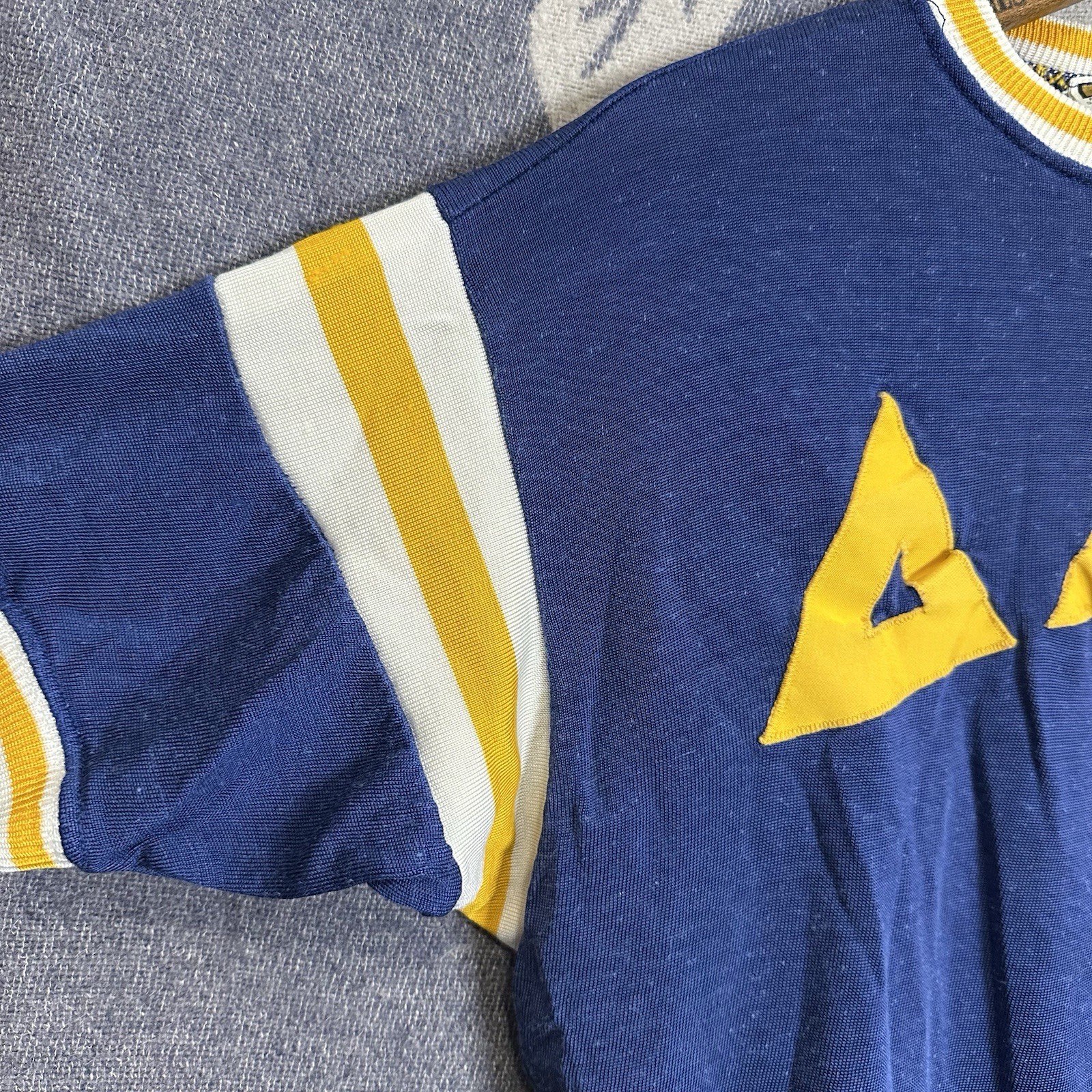 Vintage 60s Russell Athletic Durene Jersey Shirt College Delta Made In USA Rayon