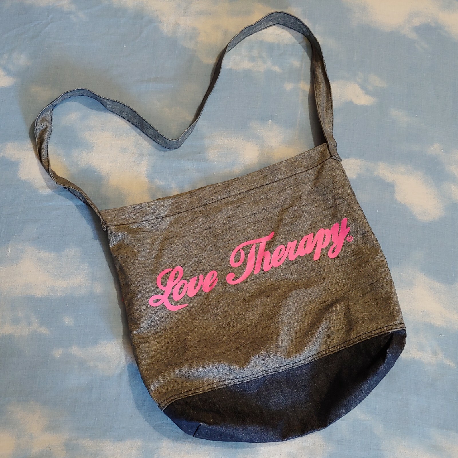 Vintage LOVE THERAPY by ELIO FIORUCCI Double Sided Jeans Bag New RARE